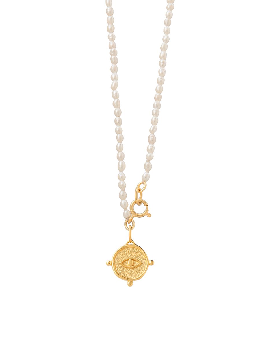 Small Eye Pearl Necklace