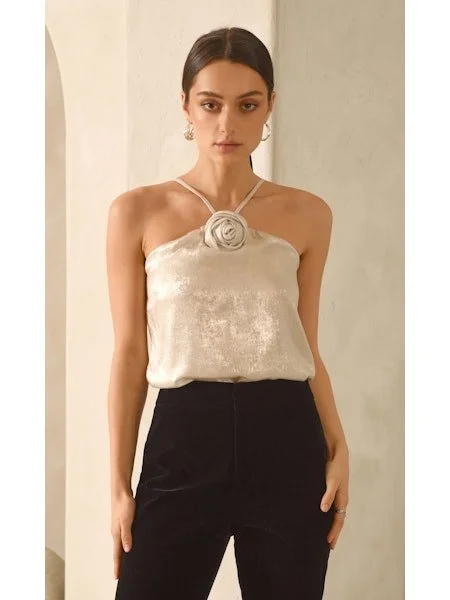 Karris Metalic Floral Top