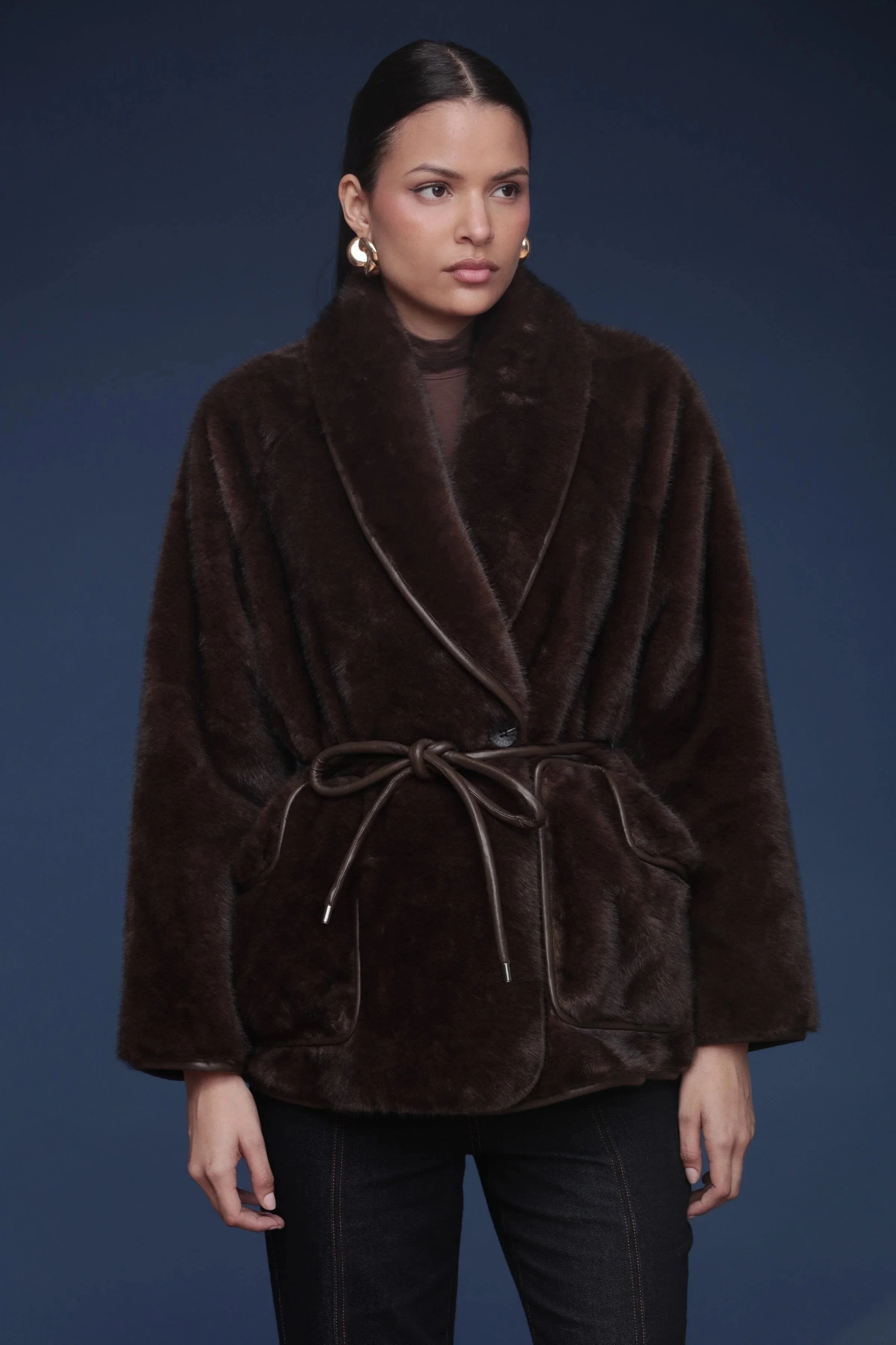 Brown Faux Fur Coat