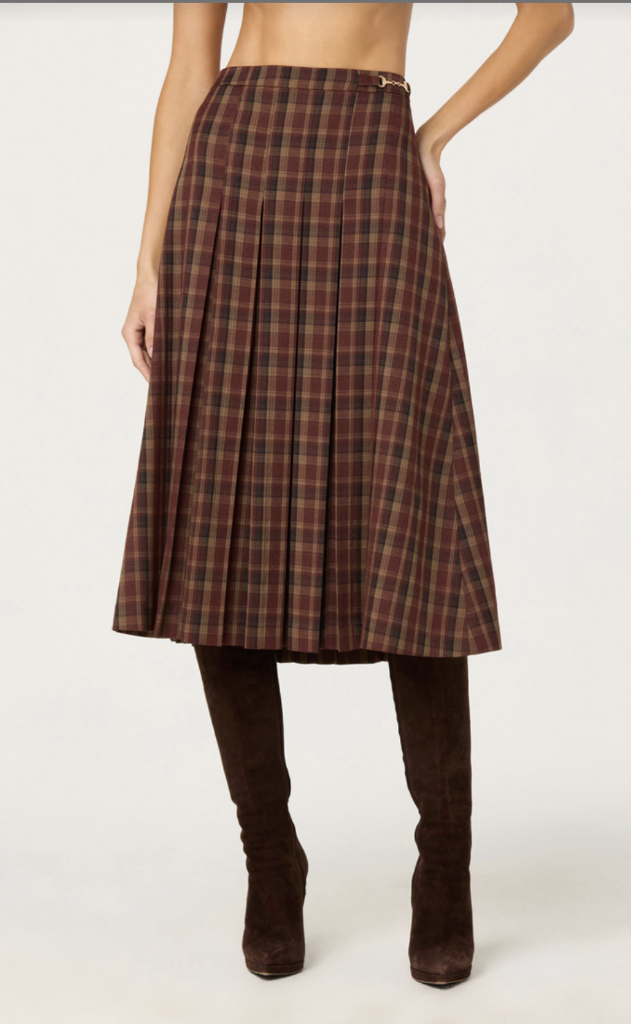 Vena Pleated Midi Skirt---ASTR The Label