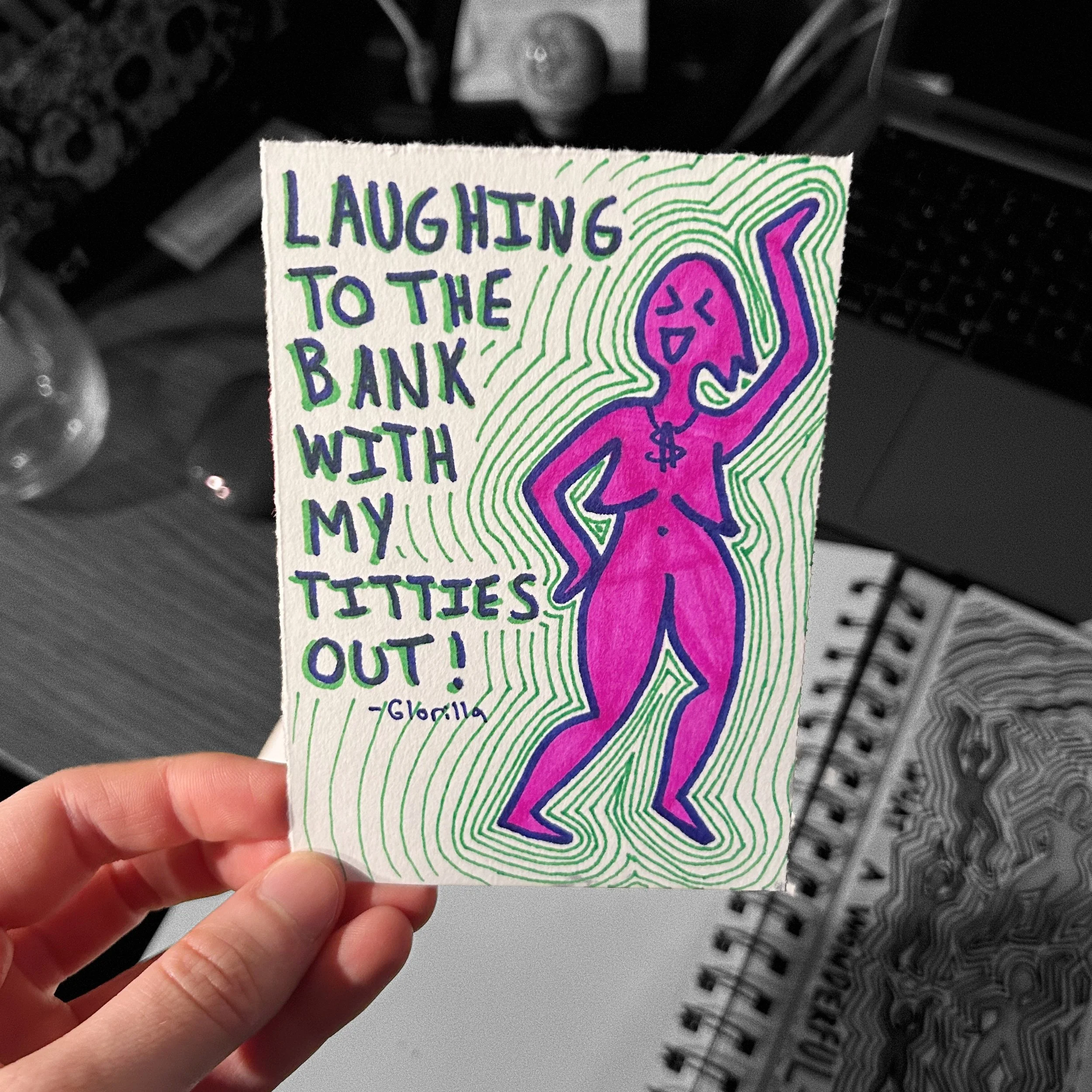 laughing to the bank with my titties out.jpg