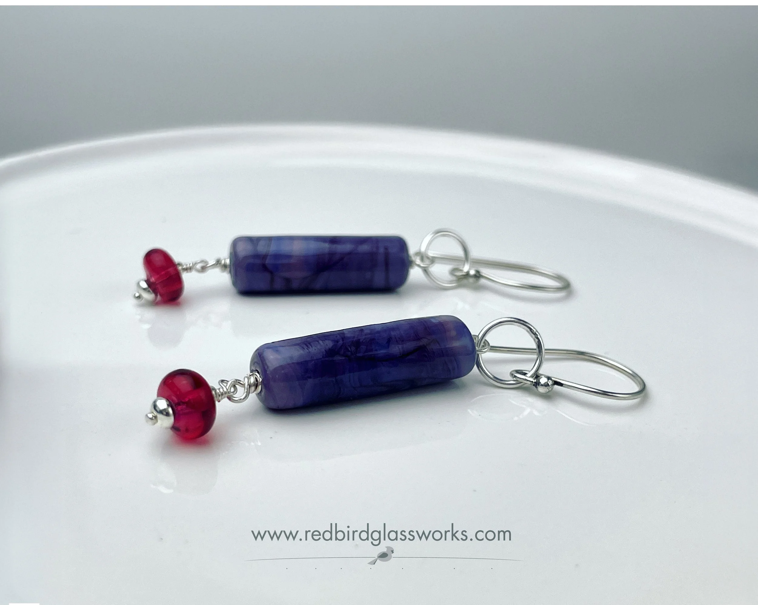 PURPLE BARREL EARRINGS