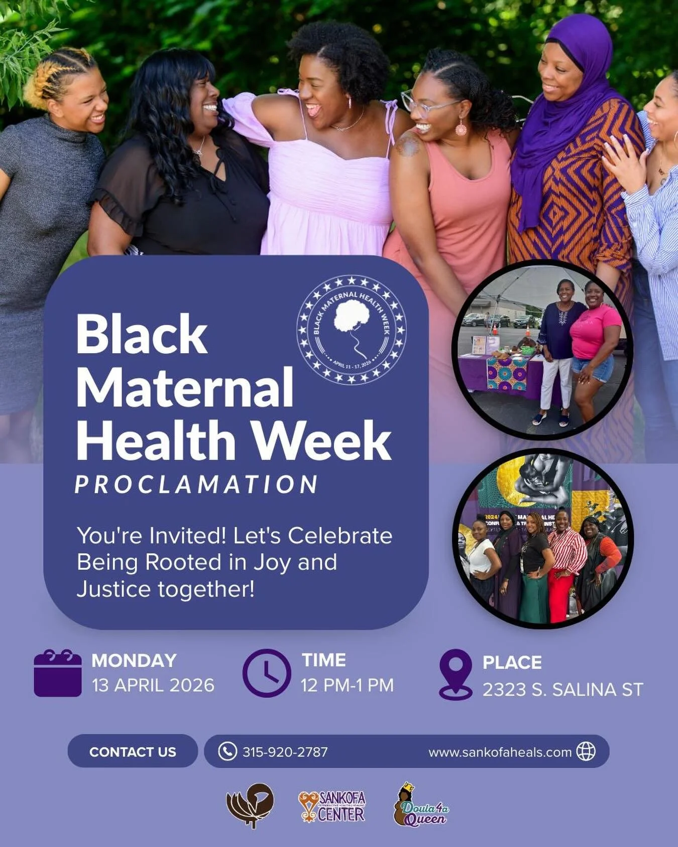 Join the Sankofa Reproductive Health &amp; Healing Center, the City of Syracuse and Onondaga County to adopt April 11-17 as Black Maternal Health Week. &nbsp;
NOW is the time to recommit to better maternal health outcomes for all.
Transformative and 