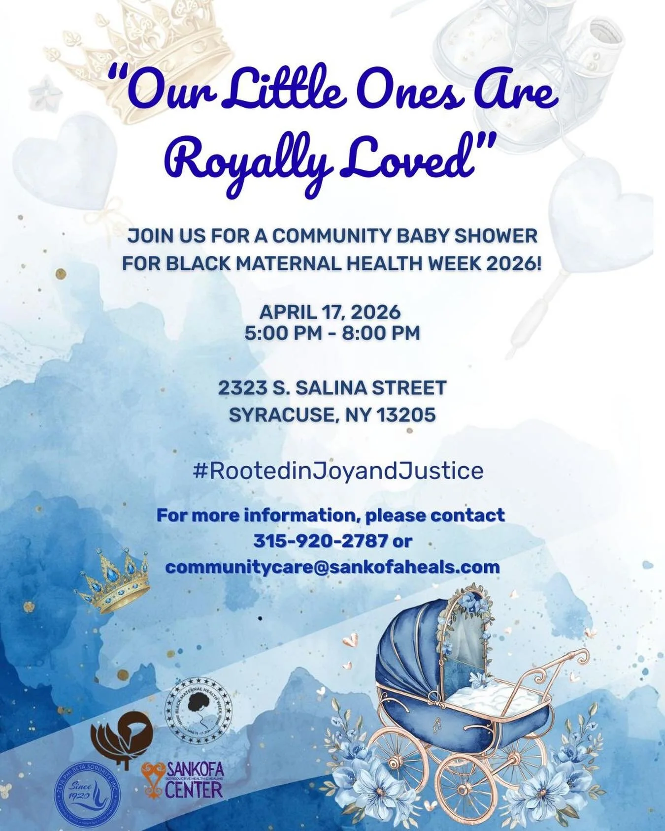 Black Maternal Health Week is for the entire family. 
As a divine blessing and in the spirit of our ancestors, we are honored to serve our community, in partnership- Rooted in Justice &amp; Joy! 
Our Little Ones are Royally Loved.
Our Mamas are Royal