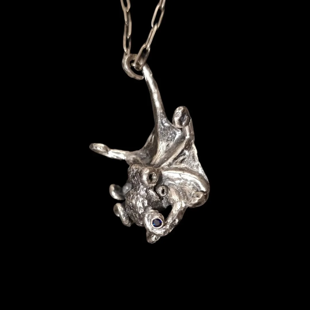 Ciondolo OCTOPUS massiccio in argento sterling 925 con tentacolo