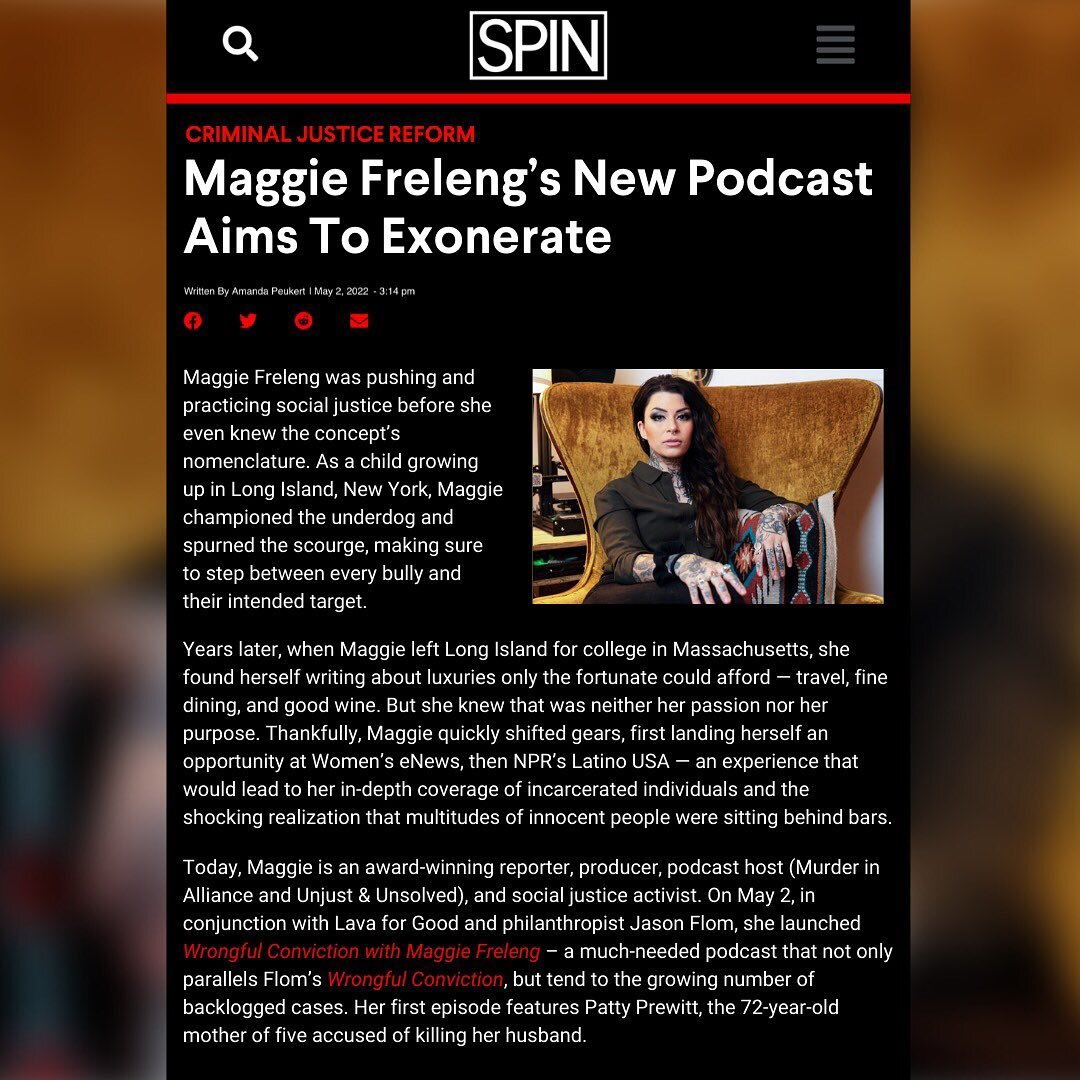 ⚡️&rsquo;Wrongful Conviction with Maggie Freleng&rsquo; Launches Today! ⚡️

Celebrated Journalist/Producer @MaggieFreleng Joins @LavaForGood to Host New Edition of Award-winning @WrongfulConviction Podcast

Thank you @SpinMag @YahooNews @Observer and