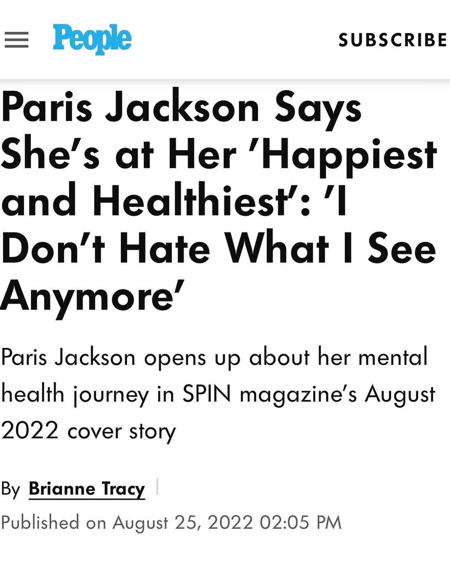 @people [EXCLUSIVE]: ⚡️Paris Jackson opens up about her mental health journey in SPIN magazine's August 2022 cover story

#ThePressHouse #ThePressHousePR #SPINMagazine #ParisJackson #PeopleMagazine #Exclusive