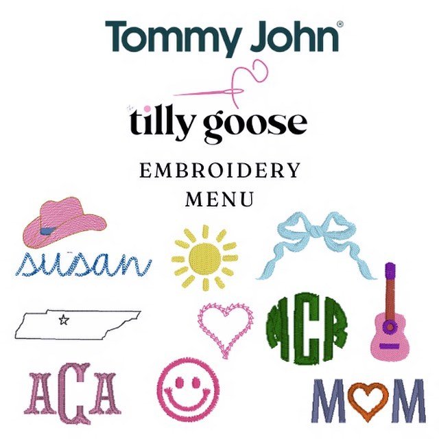 Hey Nashville! Come see us @tommyjohnwear this weekend! Saturday &amp; Sunday from 12-4p! 🪡🧵

#onsiteembroidery #embroideryevents #customgifting #elevatedevents #embroideryart #shoplocalnashville