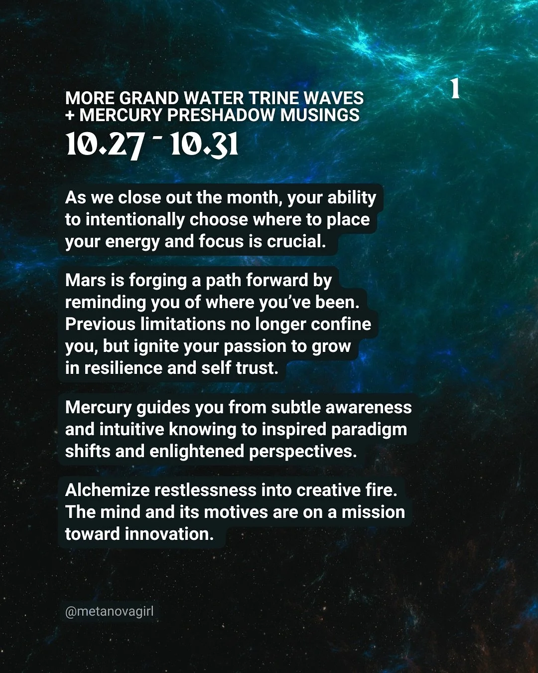 Mars&rsquo; trine with Jupiter (10/27) and Saturn Rx (10/29) is initiating, persevering, rooted in devotion and resilience. The dream comes to life as we remember why we dreamt. Think back to the Jupiter-Saturn conjunction in late 2020.. your wish is