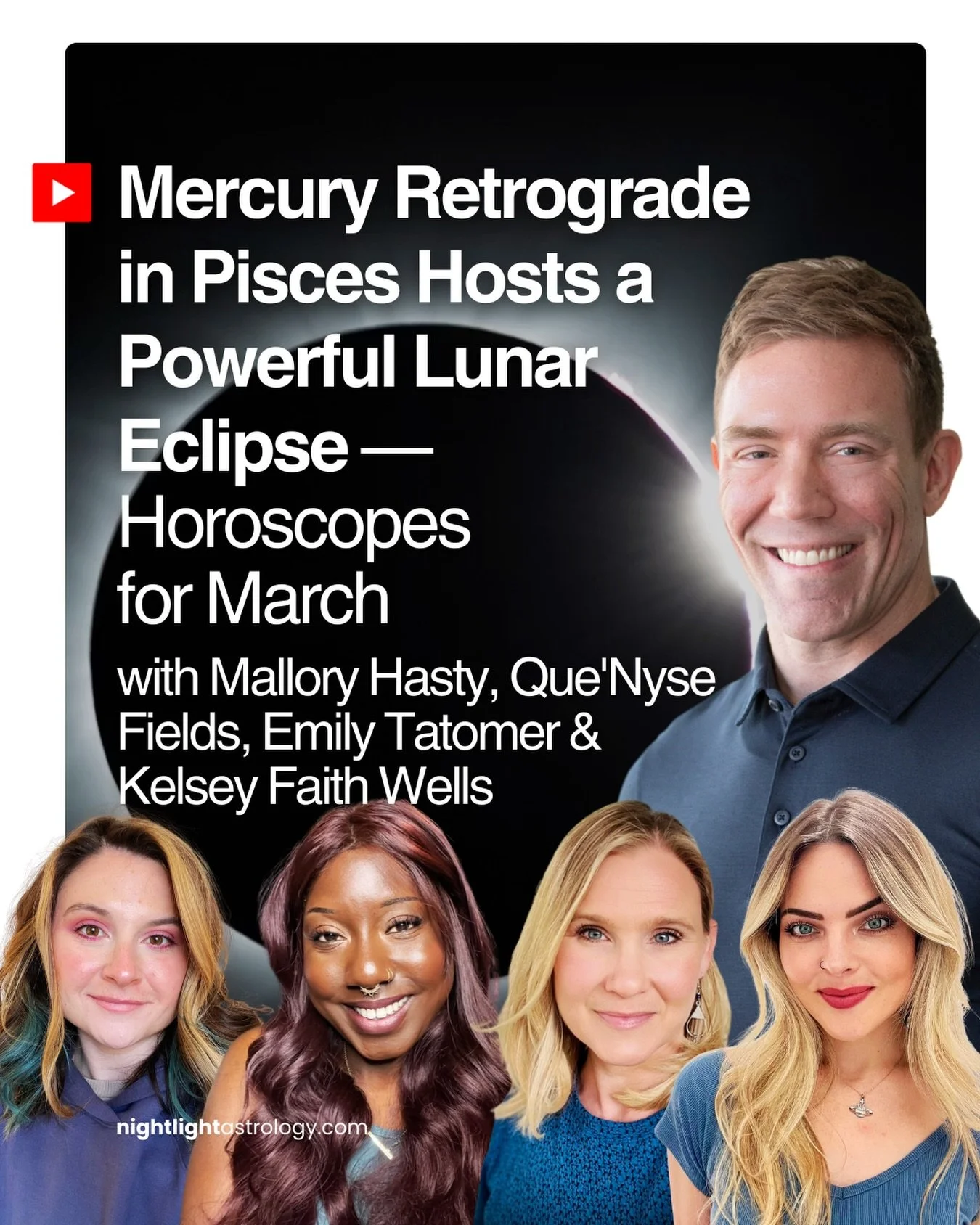 Horoscopes for March are up on the @nightlightastrology channel, focused on the Mercury retrograde in Pisces ruling over the Lunar Eclipse in Virgo for all 12 signs ✨

This month is an invitation for soulful reflection and deep listening, giving you 