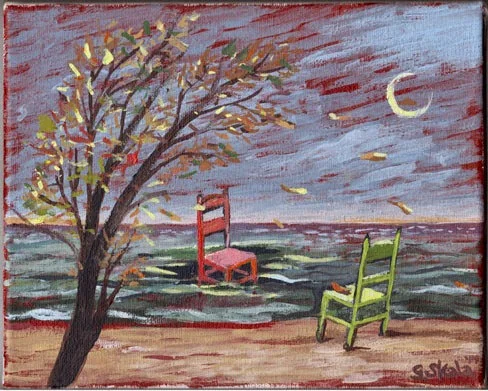     Turning, Turning Back
  , 2012  Oil on panel, 8 x 10 in., Private collection  