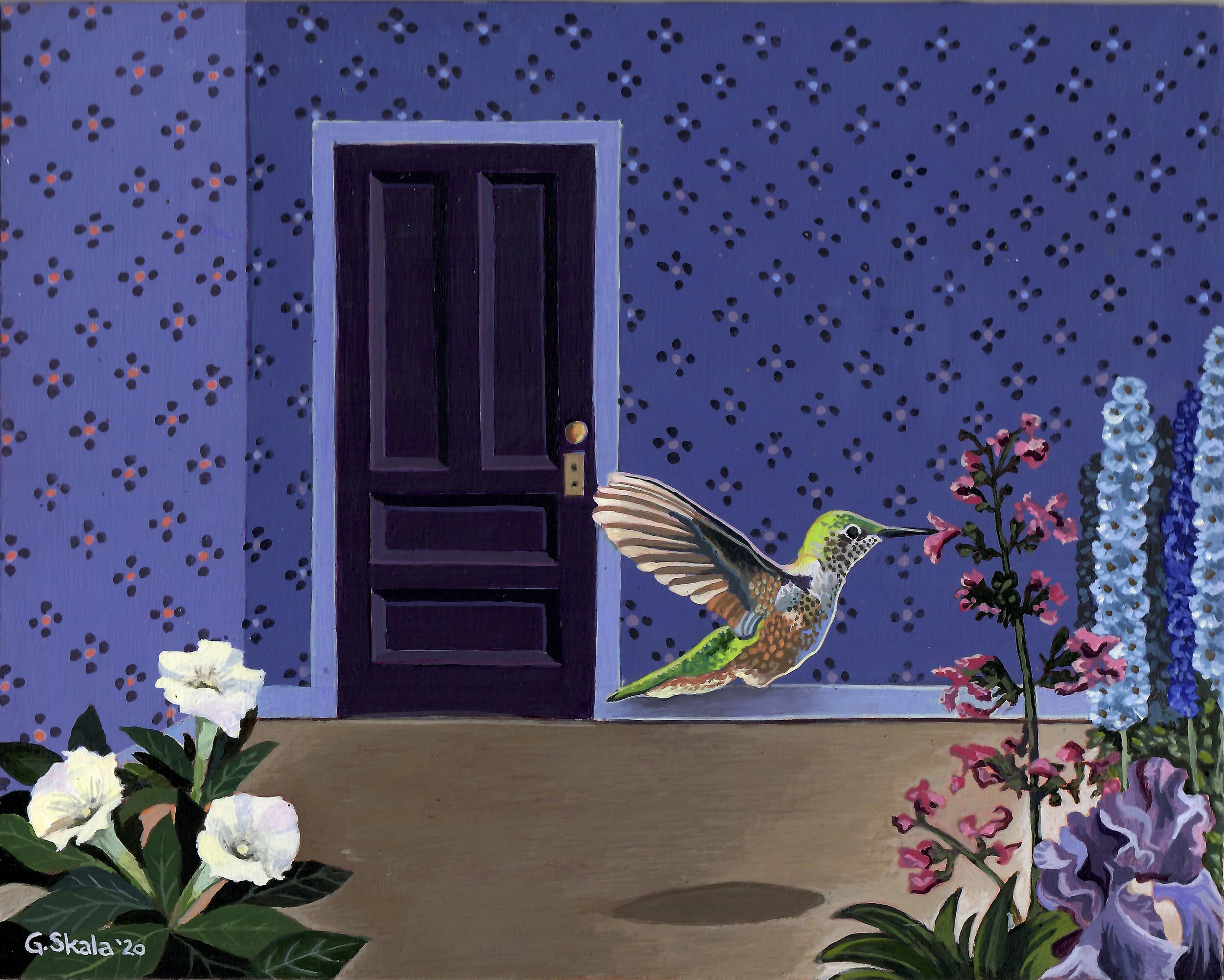     Hummingbird (for Donna)  , 2020  Acrylic on panel, 8 x 10 in., Private collection  
