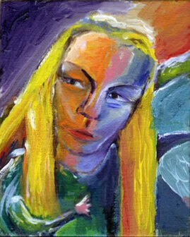Rickie Lee Jones, 1999, acrylic on canvas, 8 x 10