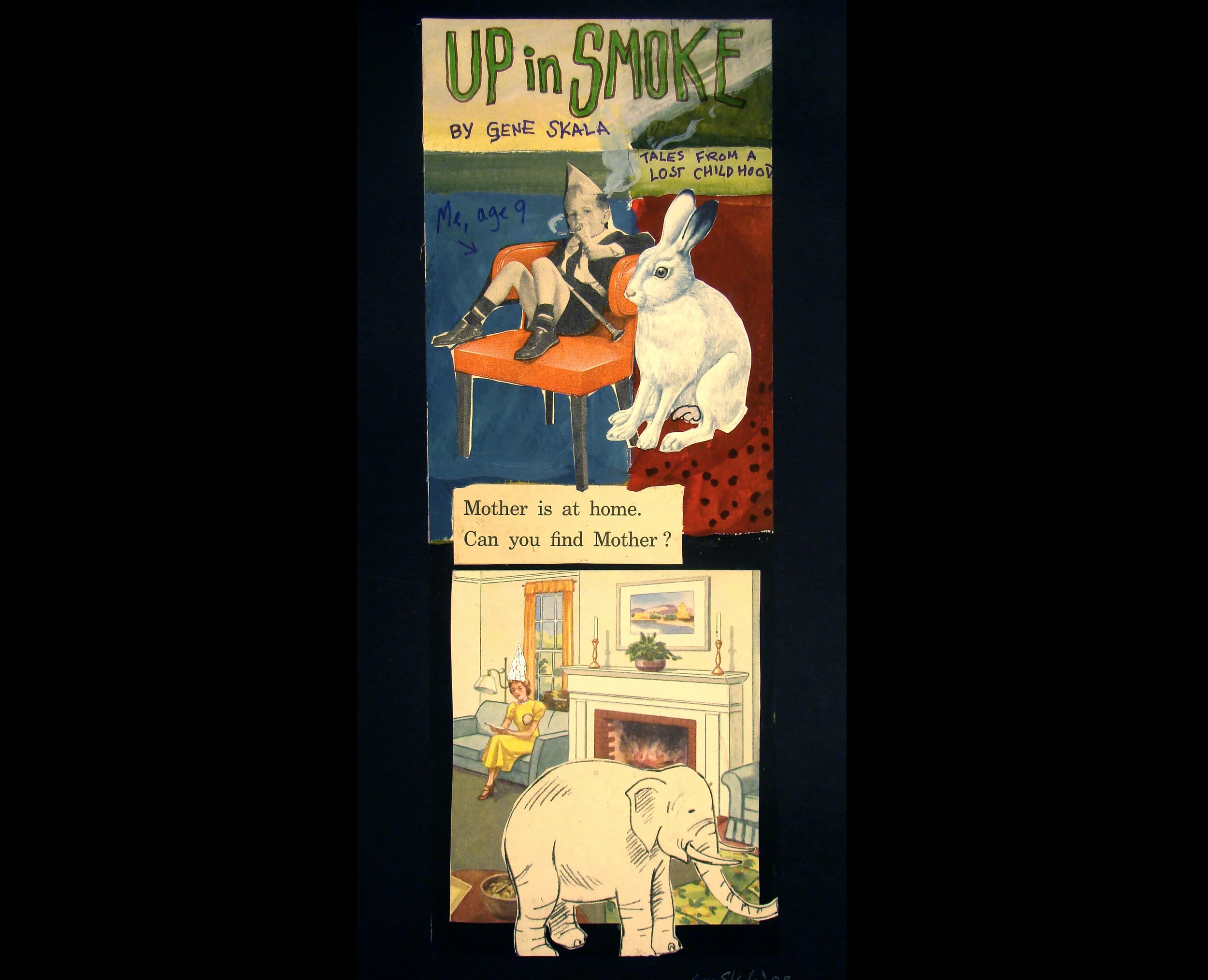     Up In Smoke  , 2009  Mixed media, collage on paper, 4 x 9 in., Private collection  