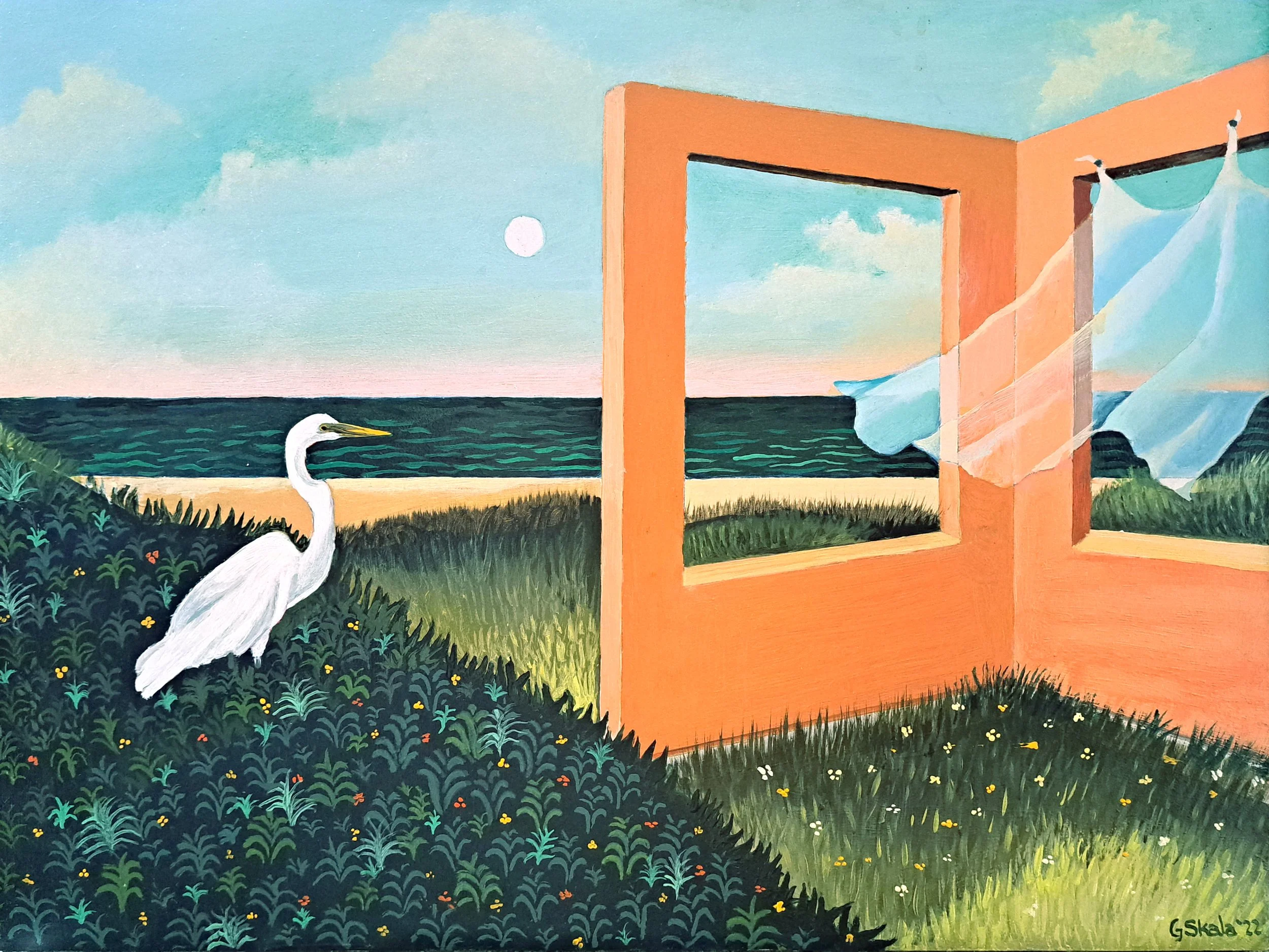     Home of the Egret (Emiquon)  , 2022  Oil on panel, 12 x 16 in., Available for purchase   