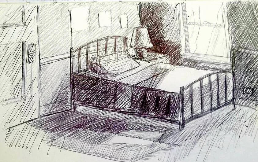 Pencil or ball point pen sketch, I can't remember, 2011