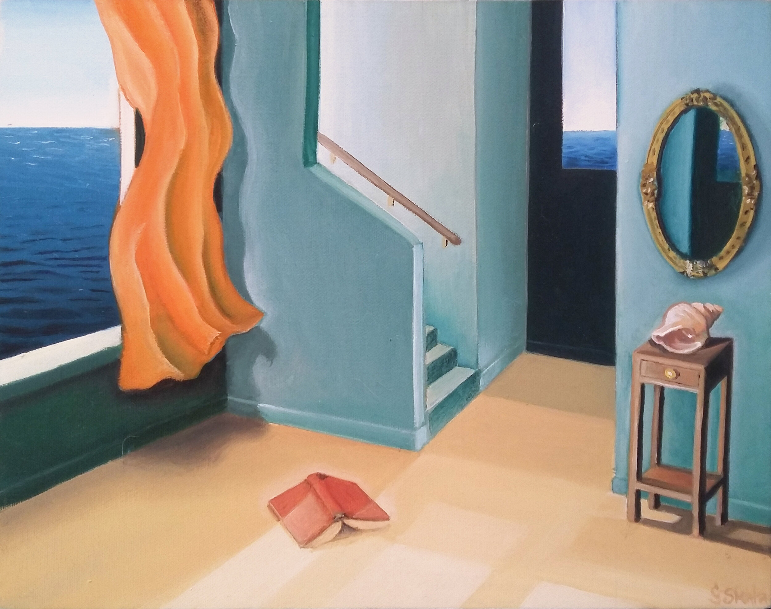     Untitled  (Room by Sea) or Three Things I Won't Need) , 2009  Oil on canvas, 12 x 16 in., Private collection   