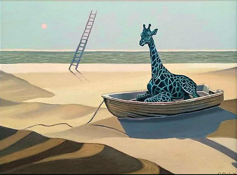     Blue Giraffe  , 2016  Oil on panel, 12 x 16 in., Private collection  