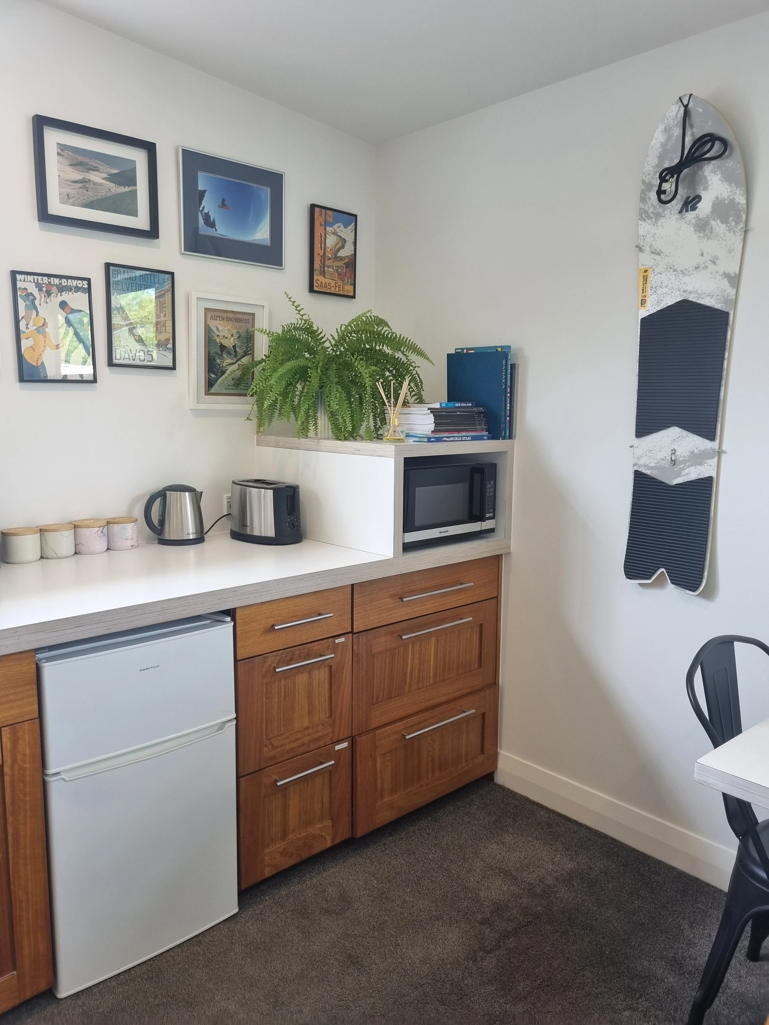 Kettle, toaster, fridge & microwave