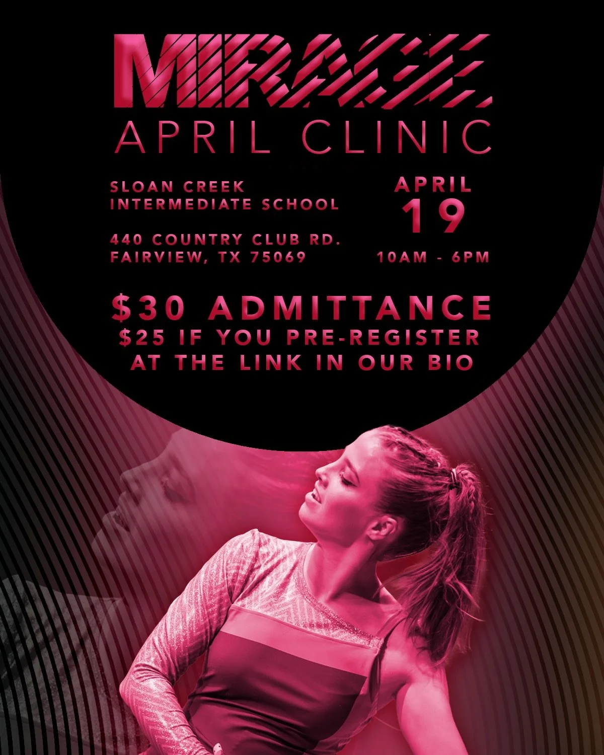 5 days until our April Clinic! We&rsquo;ll see you at Sloan Creek Intermediate School this Sunday for a day of color guard and community.

Save $5 when you buy your admission online. Click the link in our bio to reserve your spot today!