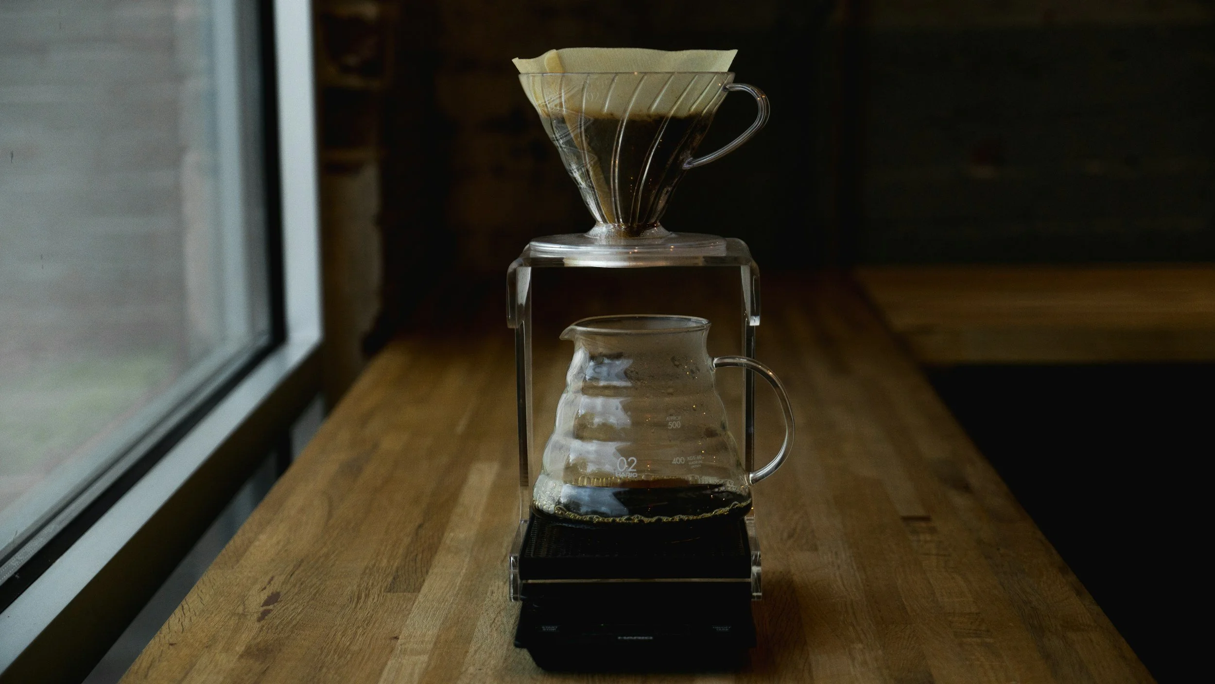 Pour over coffee brewed with New Jersey roasted beans
