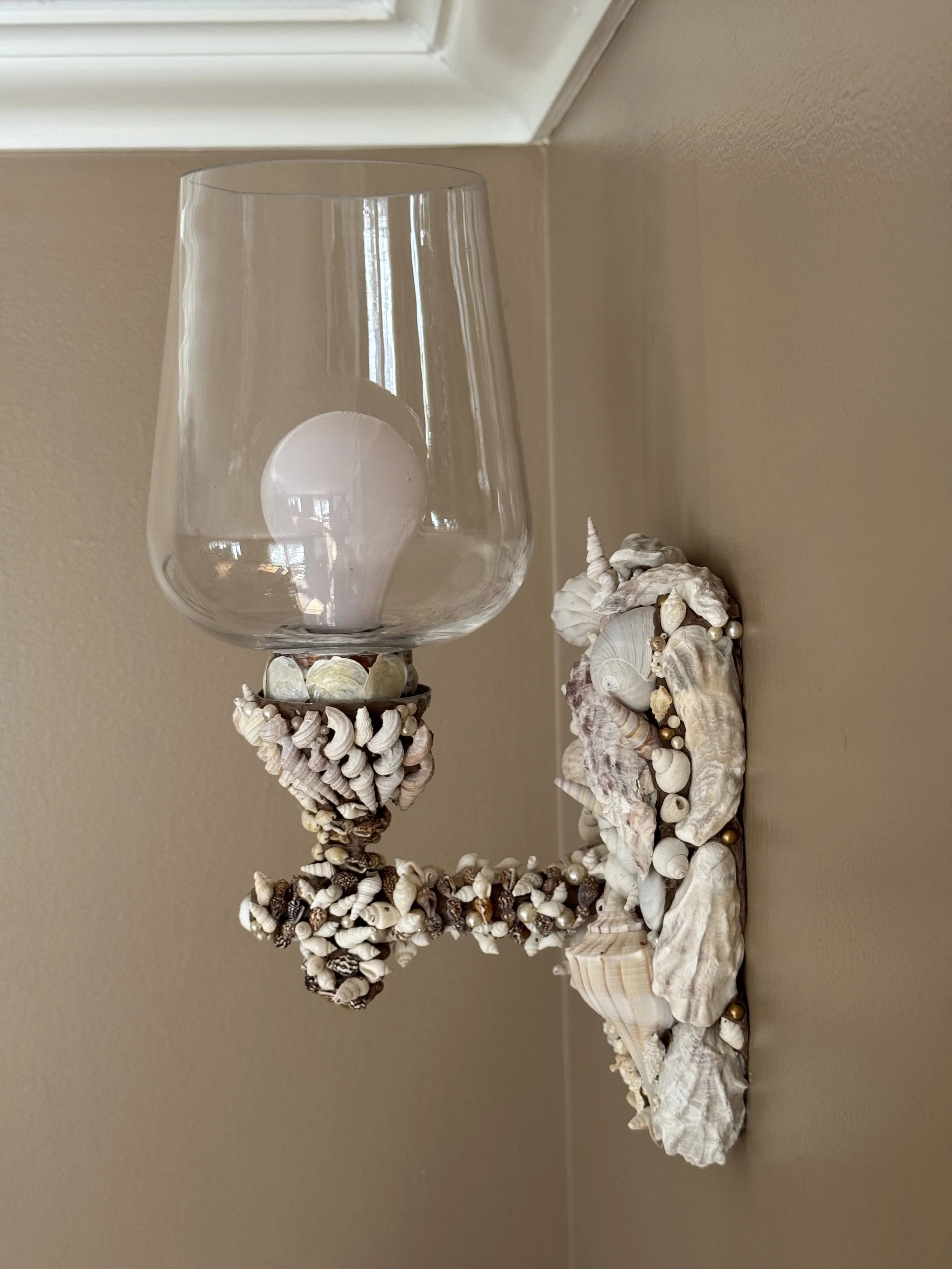 Shelled sconce
custom shell work
8x6x7