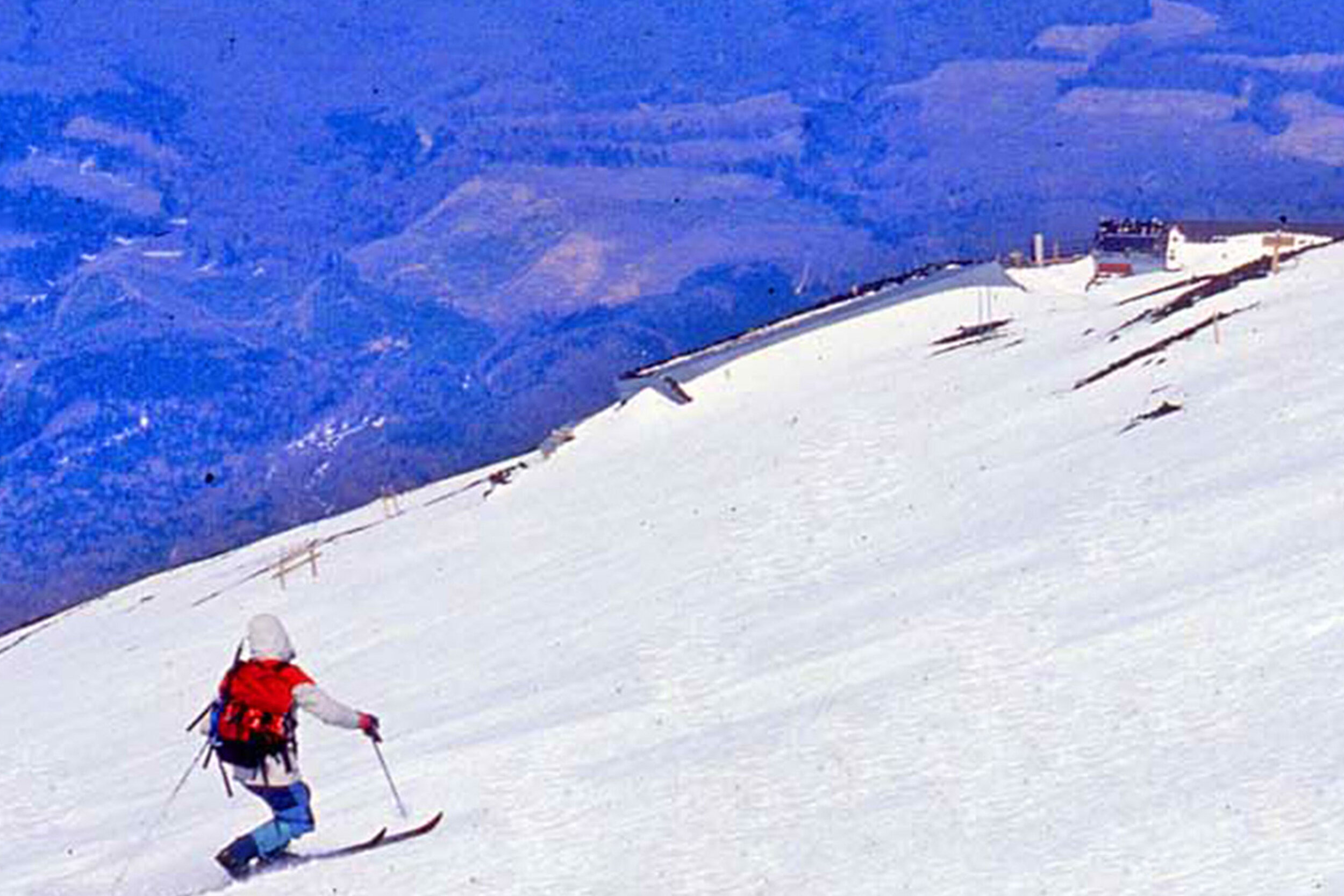  Telemark Descent from Summit of Mt Fuji, 3776m, Japan. 
