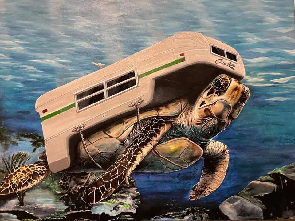 This hurricane season was very tough on Savannah. Debris from the shoreline got blown back into the ocean and her shell was hit by pieces of what used to be a house. Numerous sea turtle shells were damaged. Her insurance was too late to pay her clai…
