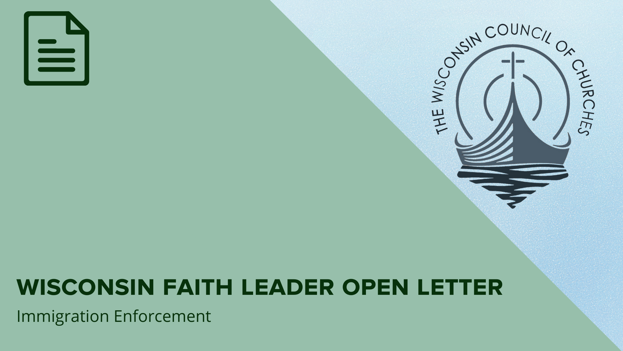 Wisconsin Faith Leader Open Letter on Immigration Enforcement