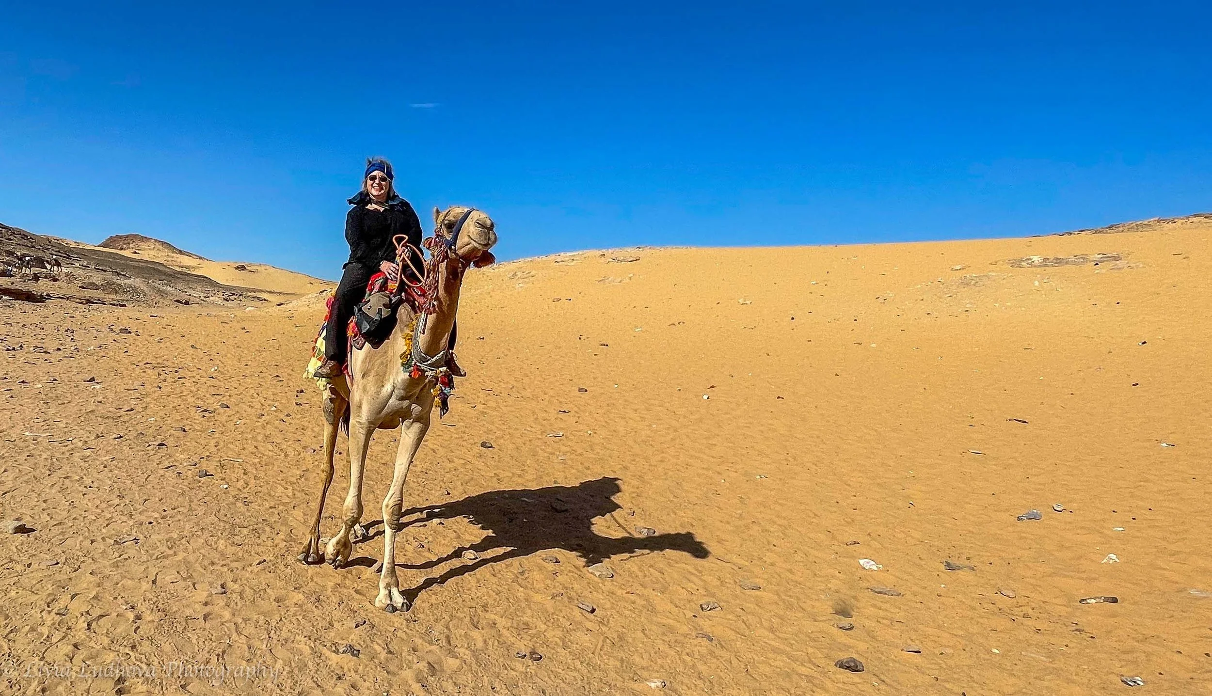 And then I descend towards the Nile on the camel.