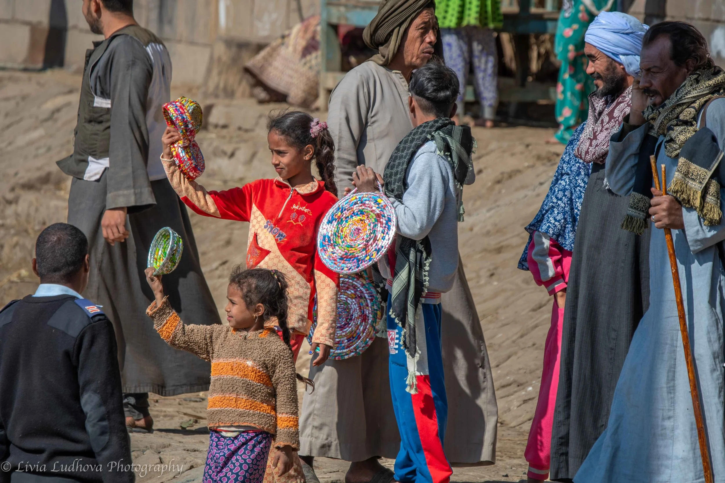 Children gathering by the river.