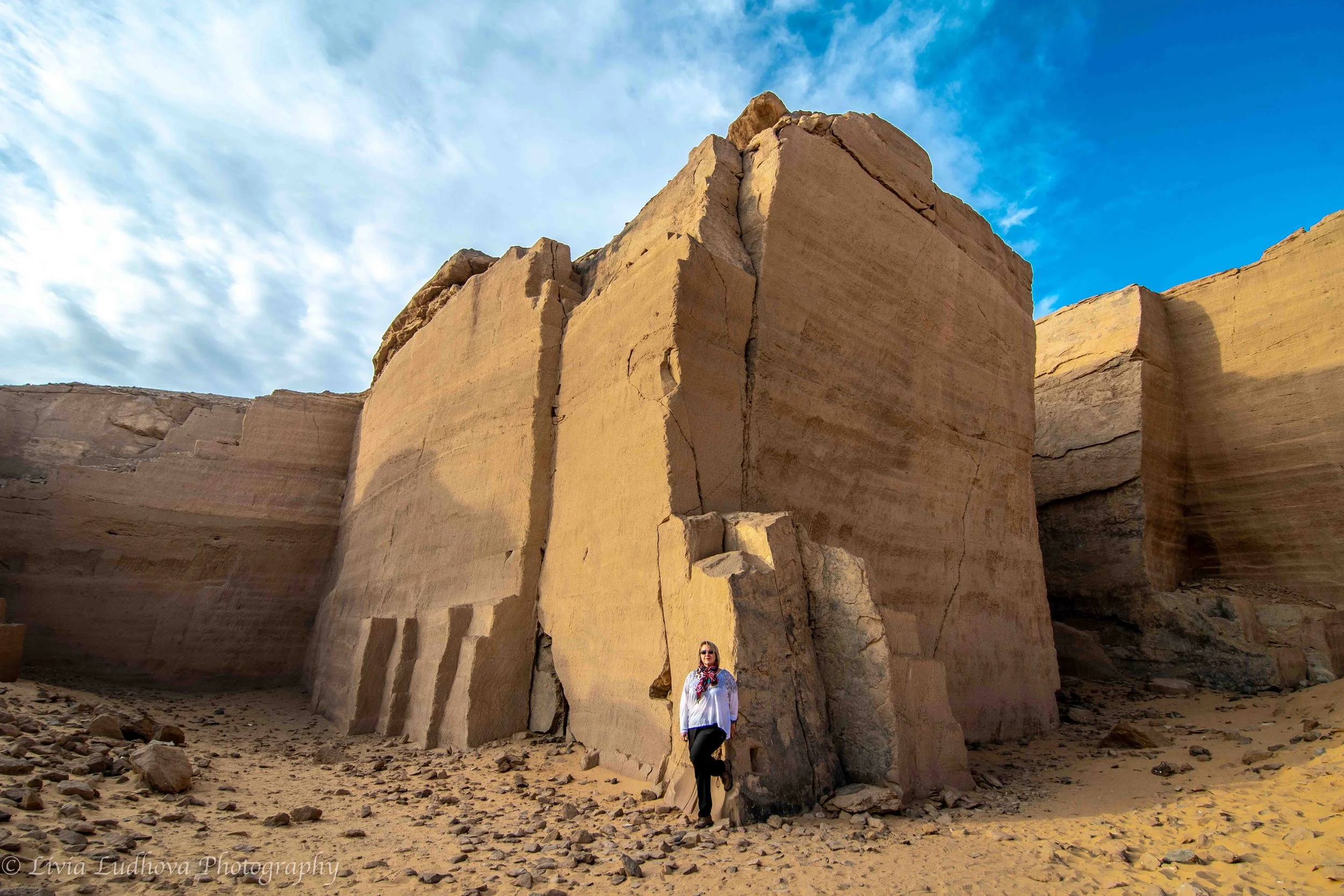 Massive sandstone block glowing in the raising sun.