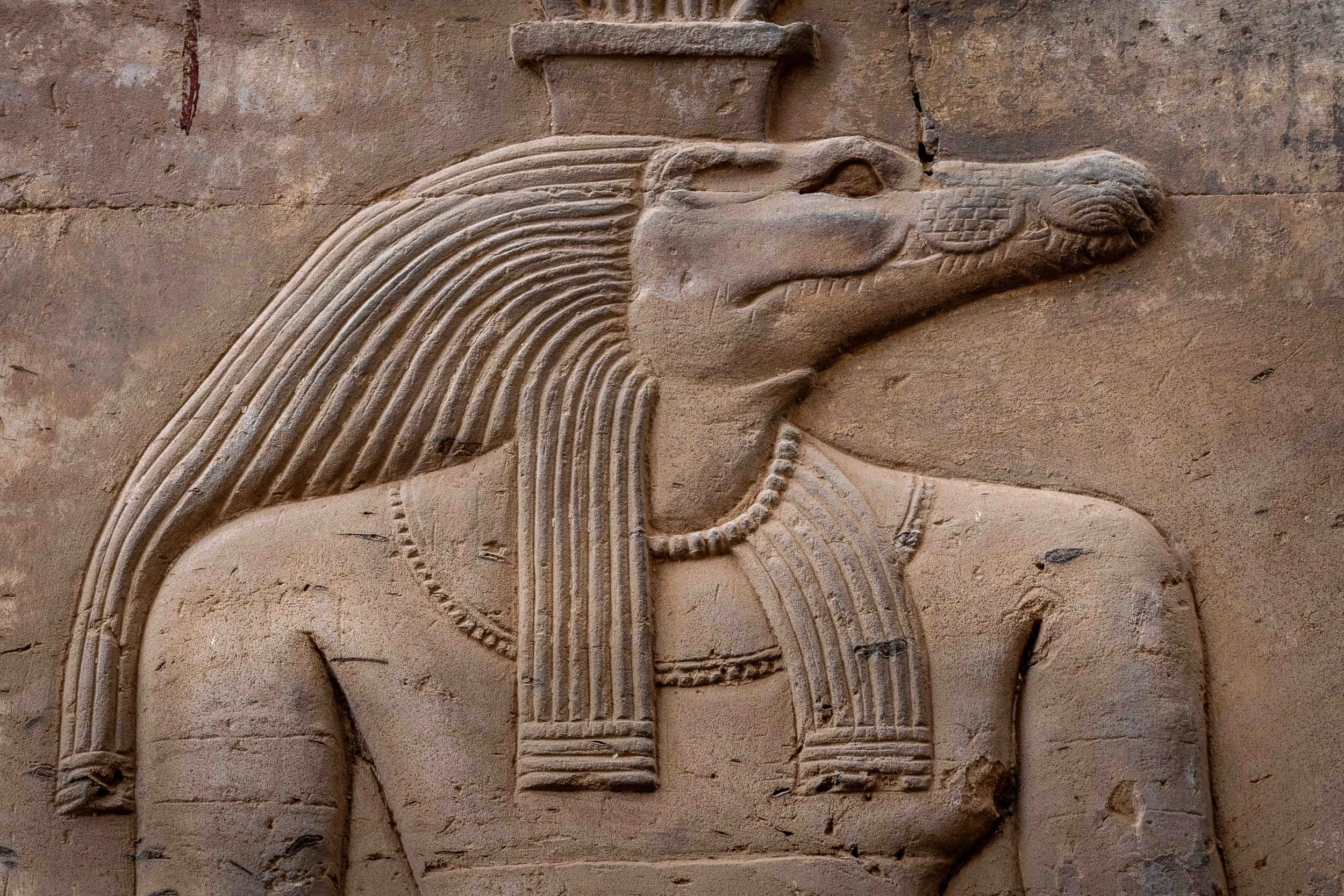Sobek relief — crocodile god associated with fertility and the Nile.