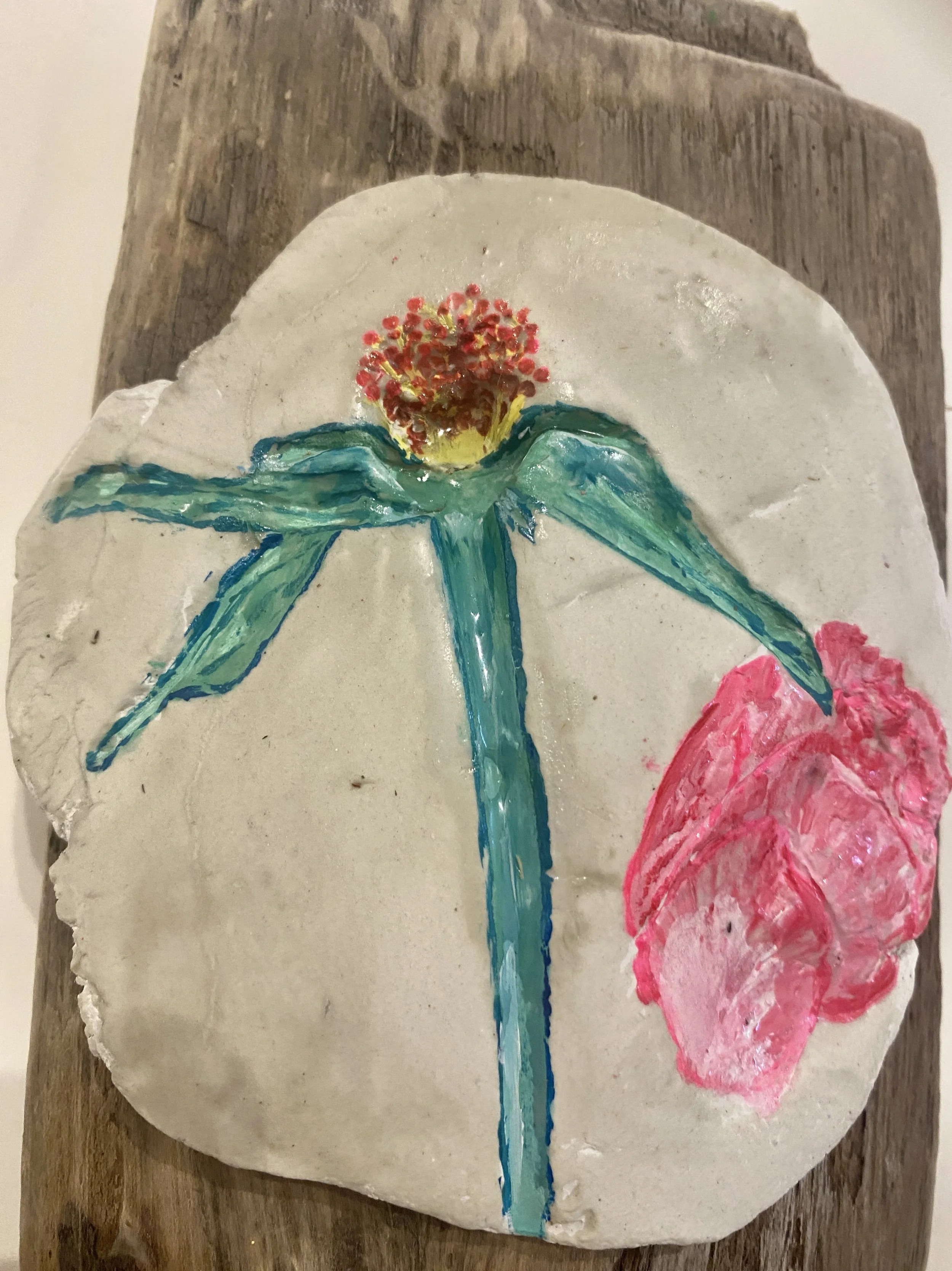 Botanical  Imprinted  Dry Clay  Driftwood