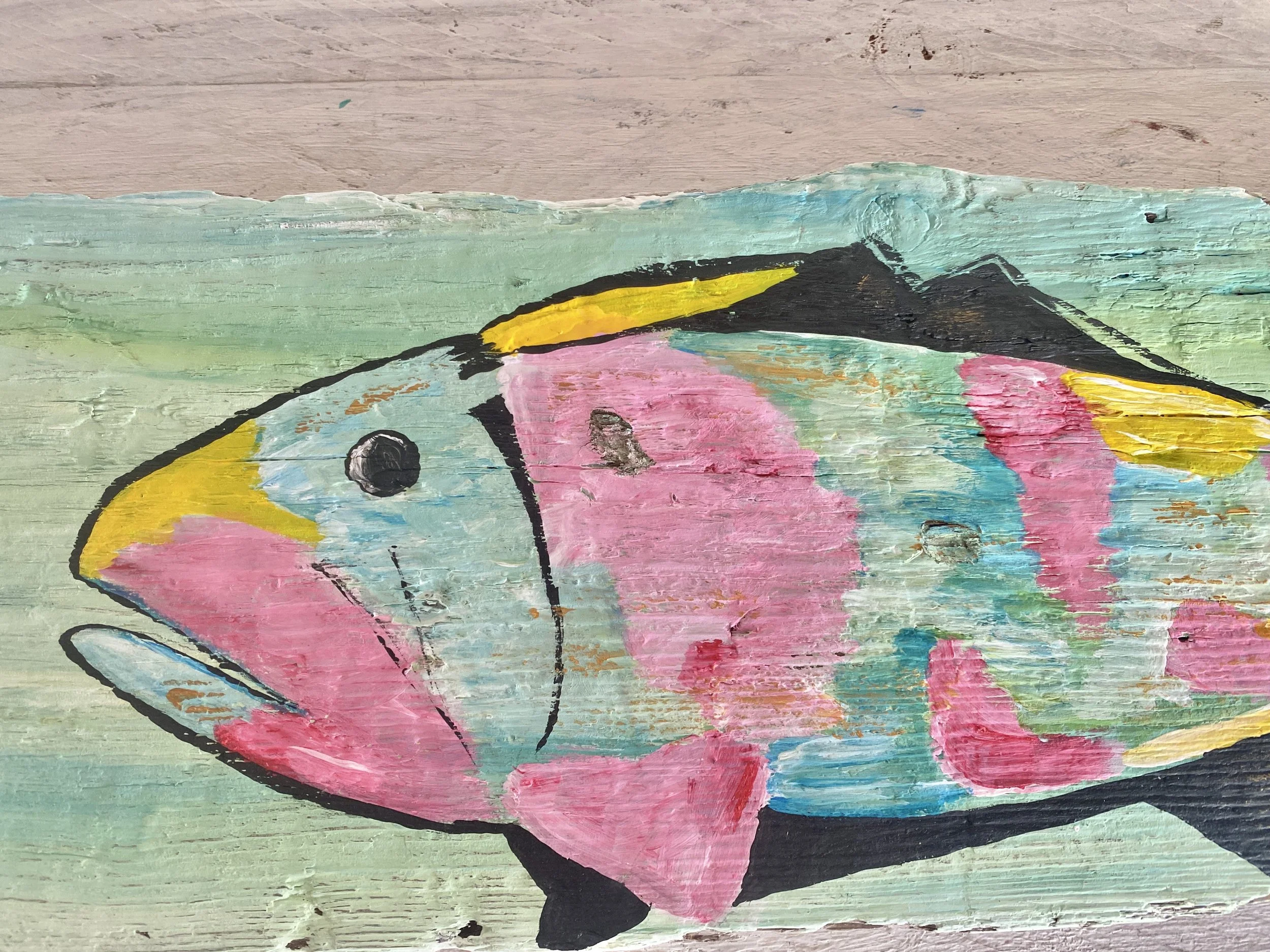 Rainbow Fish Driftwood Art