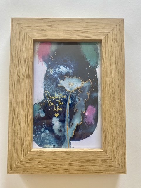 Cyanotype Sun Art Dandelion Frame