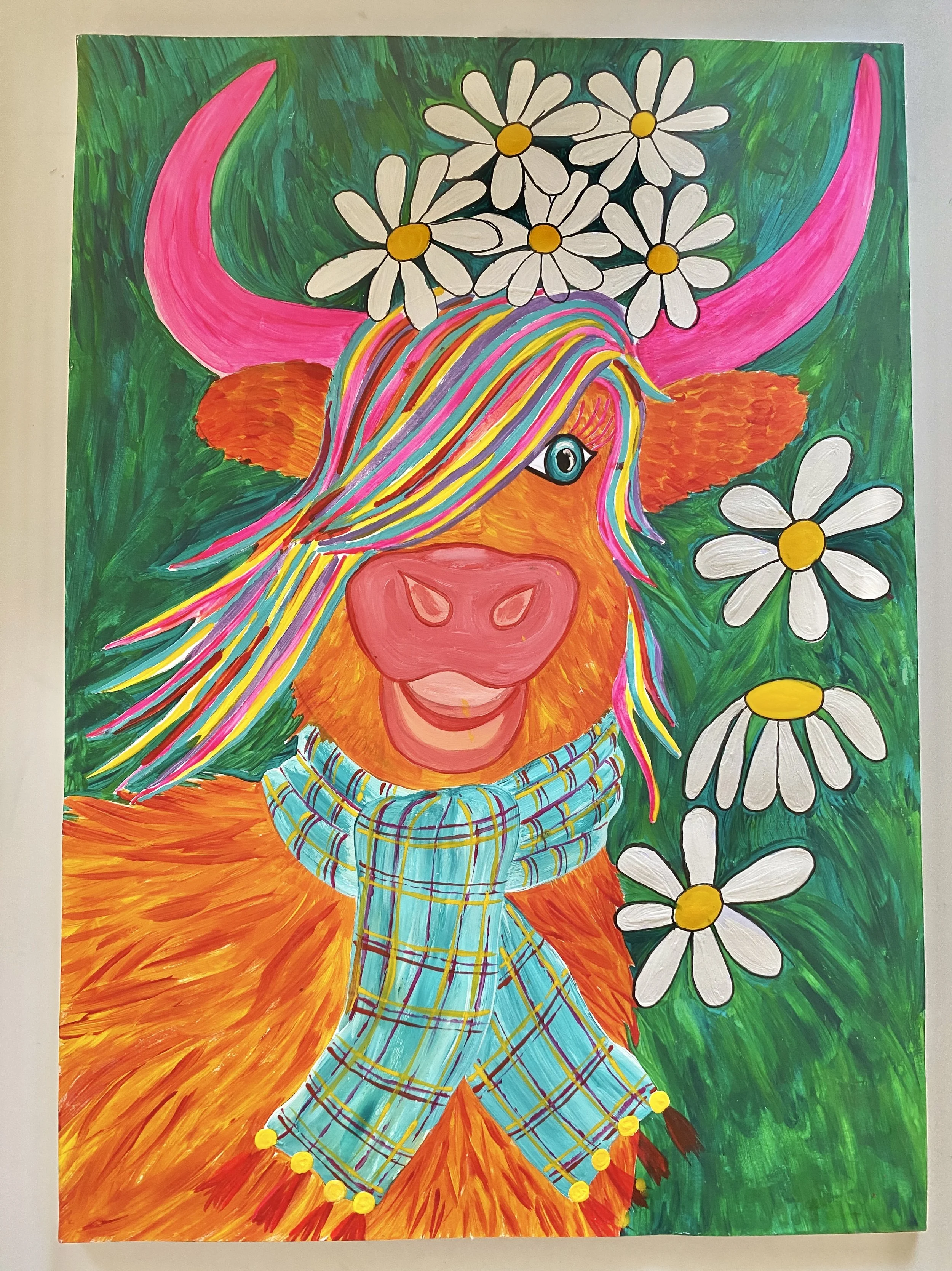Holy Cow – Playful Scottish Highland Cow Canvas Art