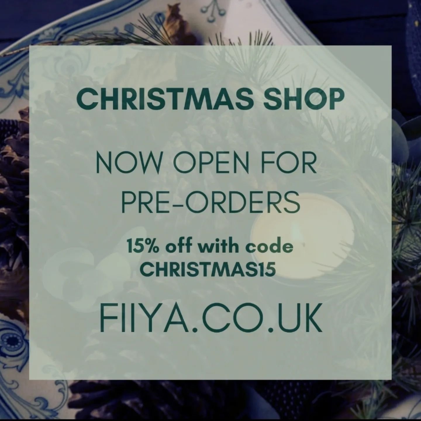 🎄 CHRISTMAS 2024 IS NOW LIVE AT FIIYA.CO.UK with 15% off all pre-orders for 1 week only with code CHRISTMAS15.

Back by popular demand is:

Christmas Tree
Gingerbread 
Frankincense &amp; Myrrh 
Cosy Christmas 

Plus new for this year we have Nutcrac