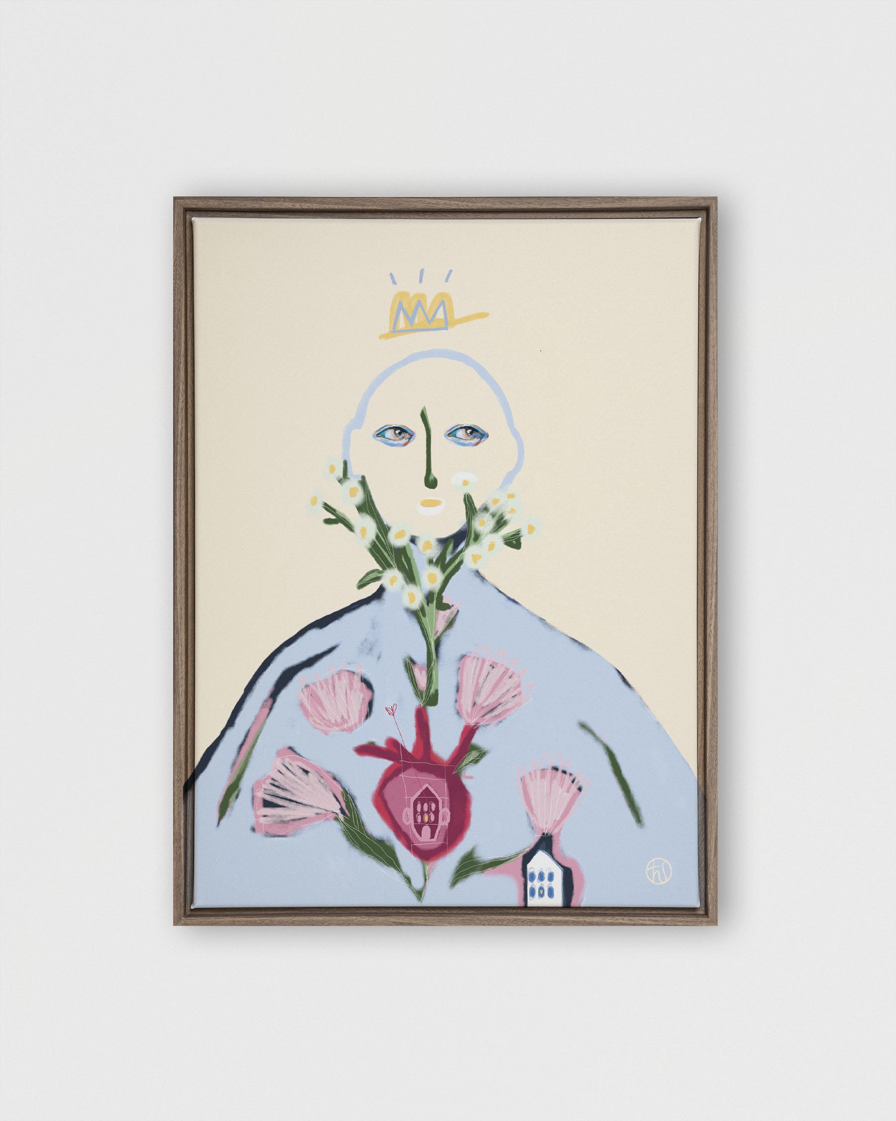 Dame de coeur_impression sur toile_cadre oak.jpg