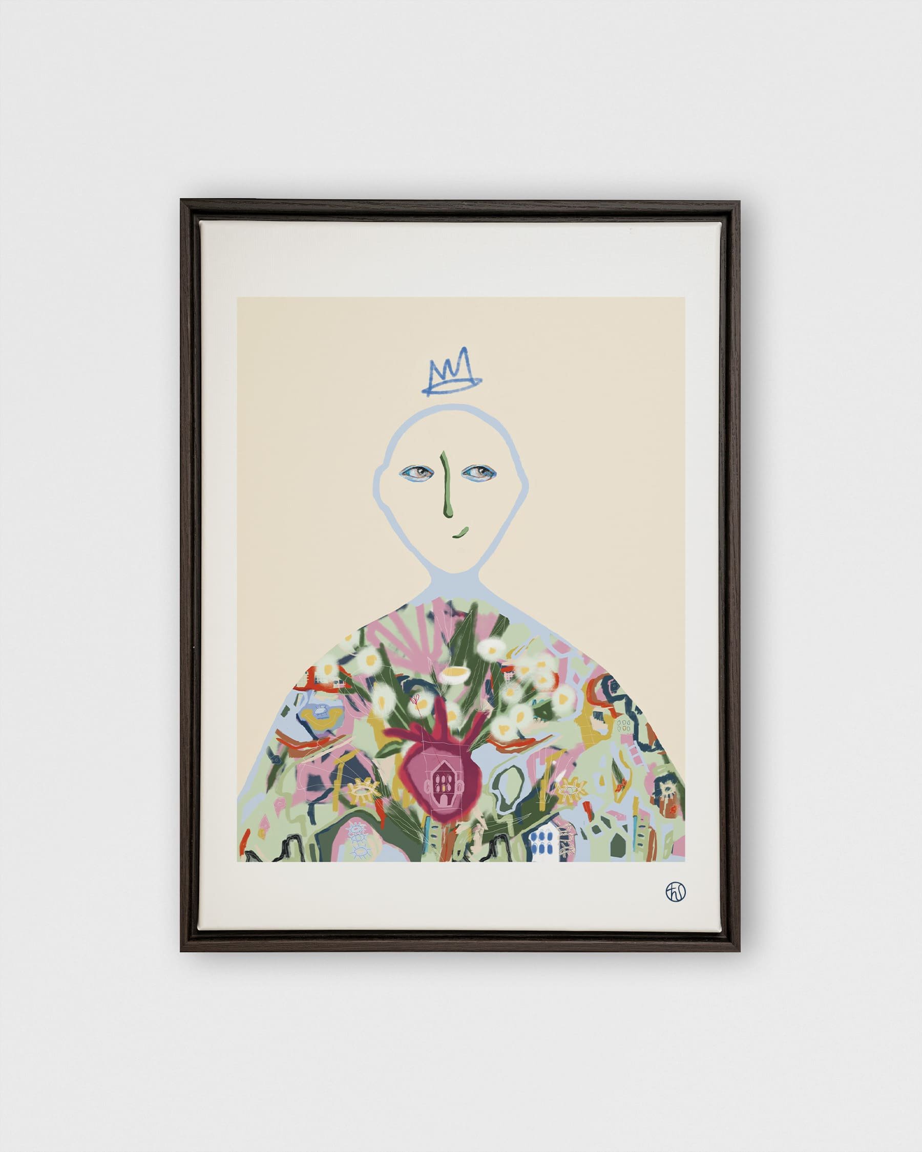 Reine de fleurs_impressions sur toile avec cadre de bois espresso_Audrey Lacroix.jpg