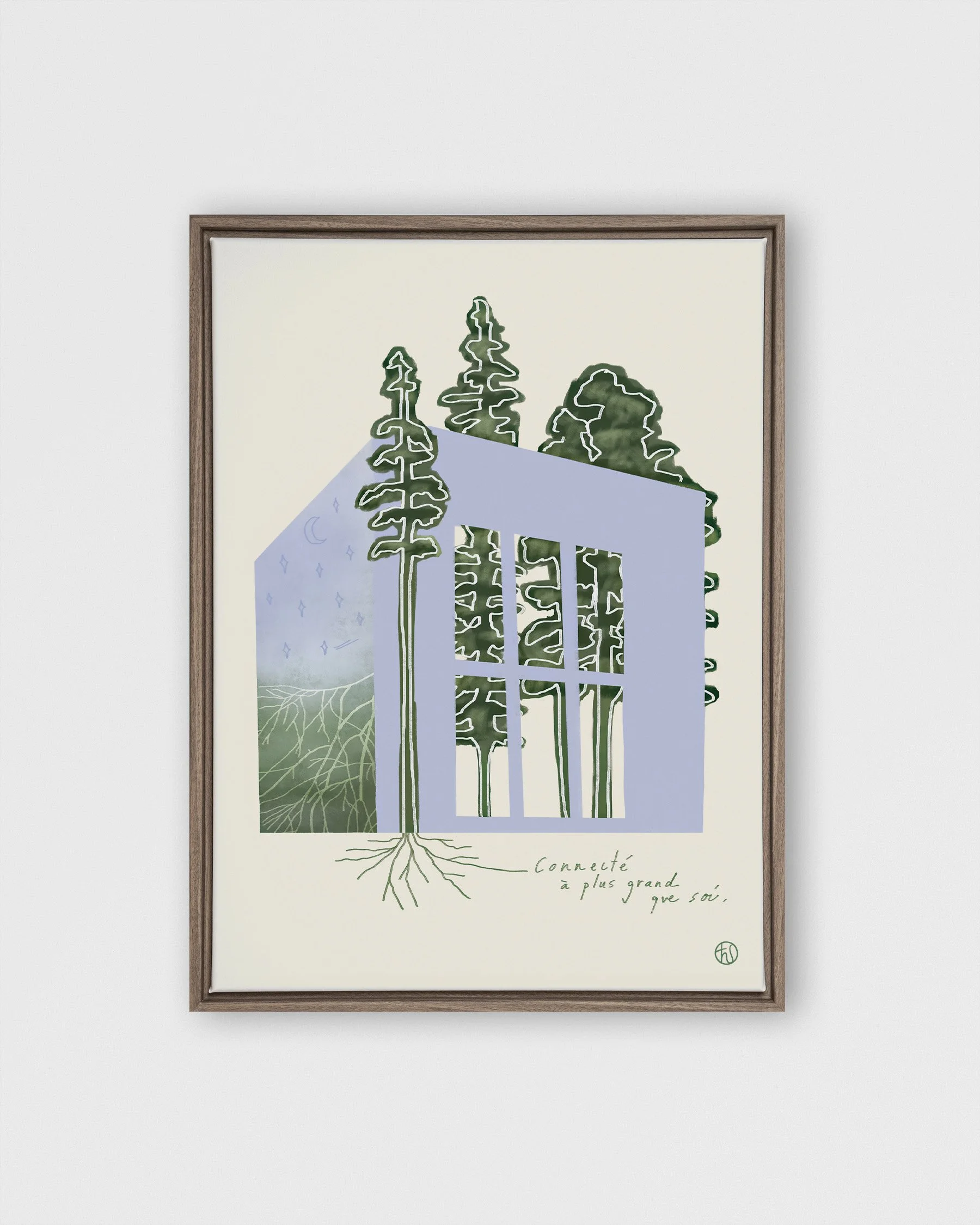 Connecté à plus grand_impression sur toile_Cadre bois foncé.jpg