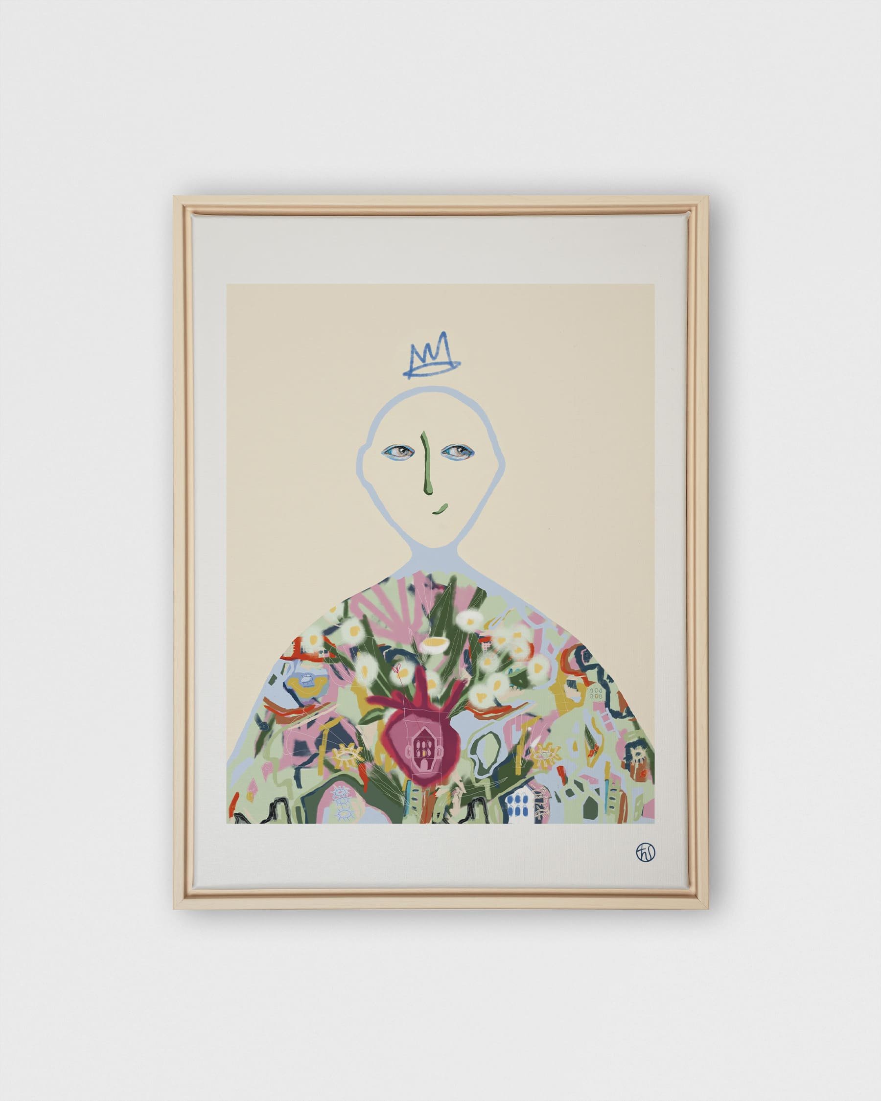 Reine de fleurs_impressions sur toile avec cadre de bois naturel_Audrey Lacroix.jpg