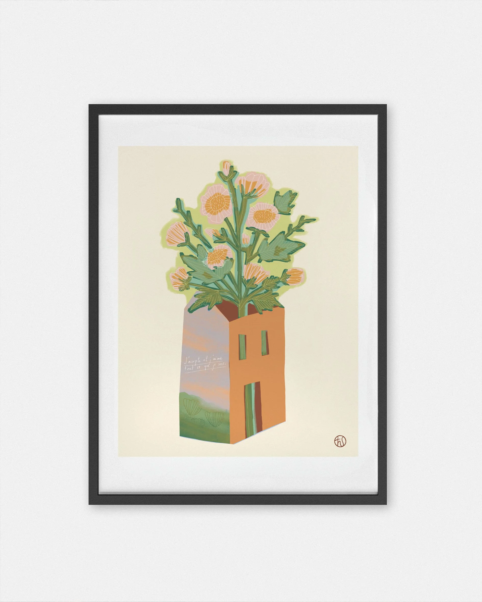 j'accepte tout ce que je suis_impression sur papier_décor avec cadre noir .jpg