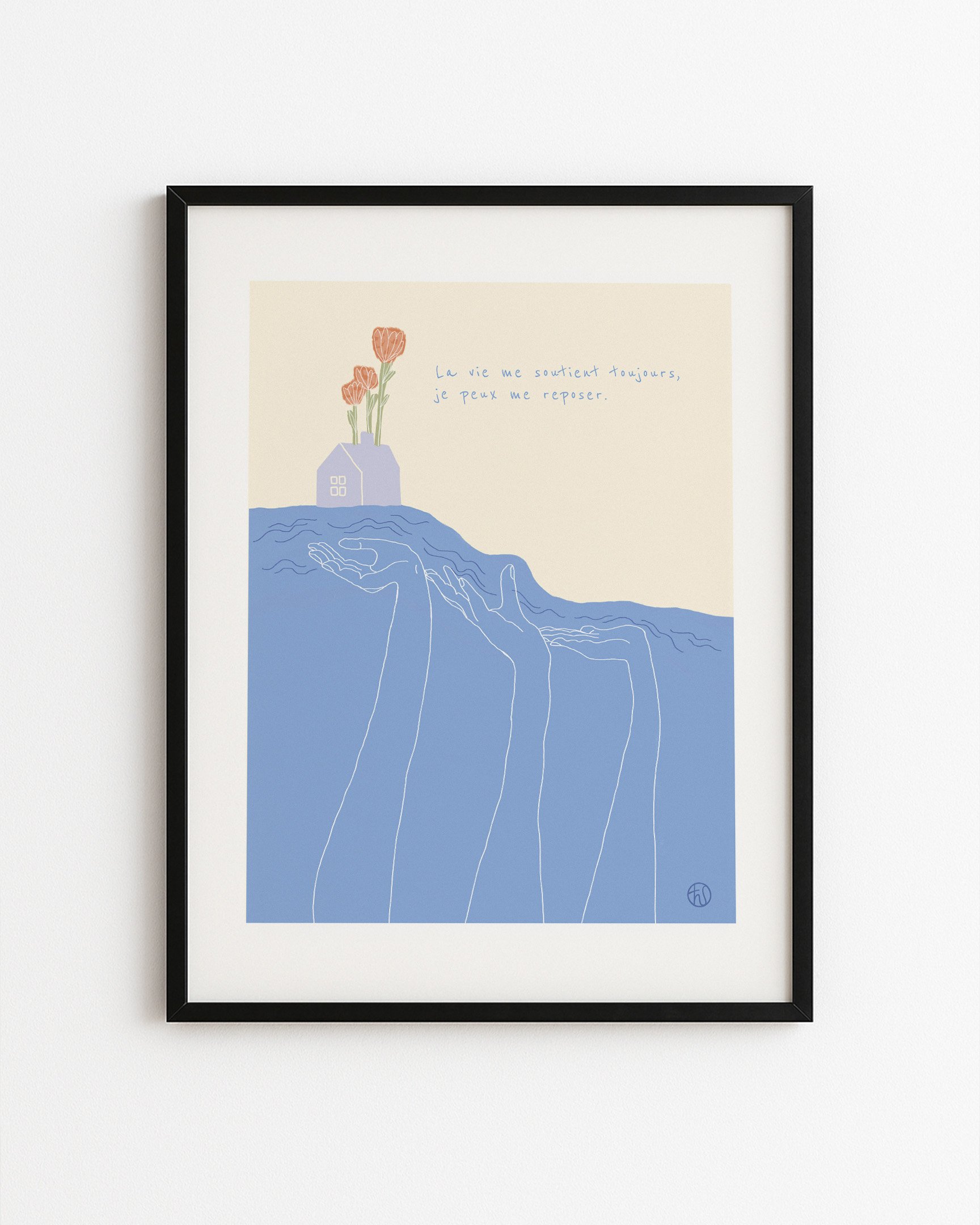 Oeuvre_impression sur papier_la vie me toutient toujours_cadre noir.jpg
