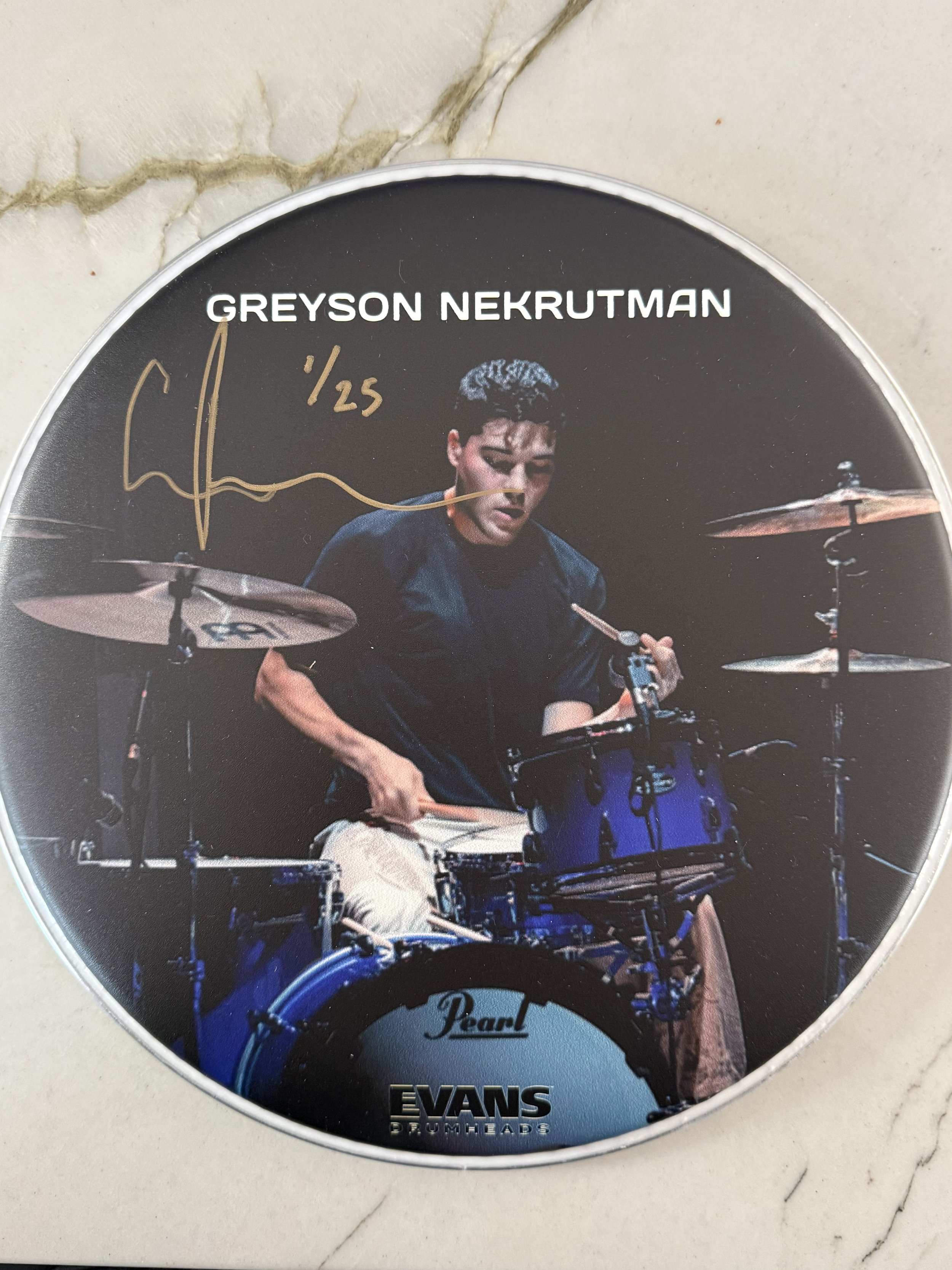 Souvenir Drumhead Autographed and Numbered LIMITED TO 25