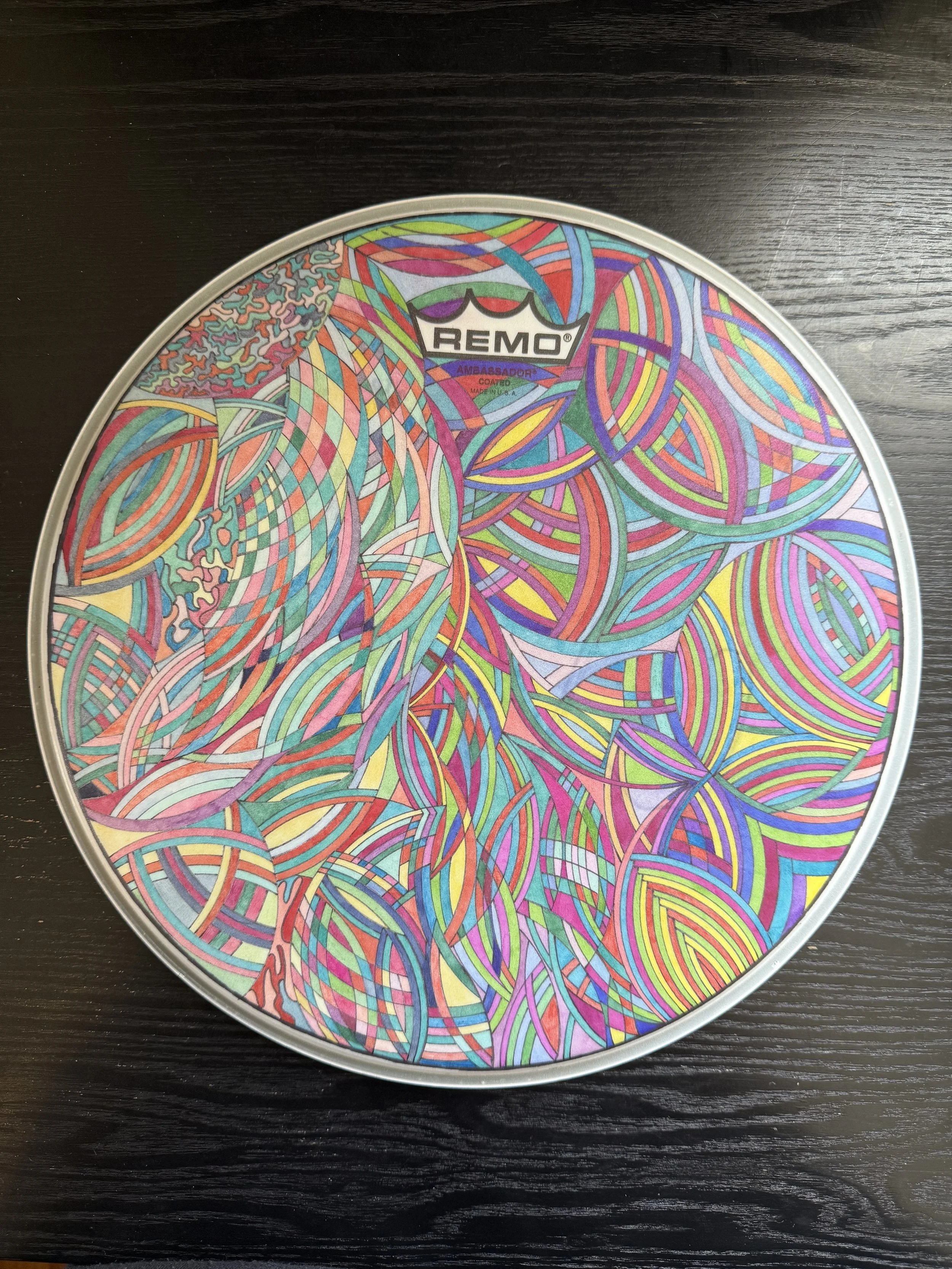 GREYSON NEKRUTMAN HAND-DRAWN ARTWORK DRUMHEAD 12"