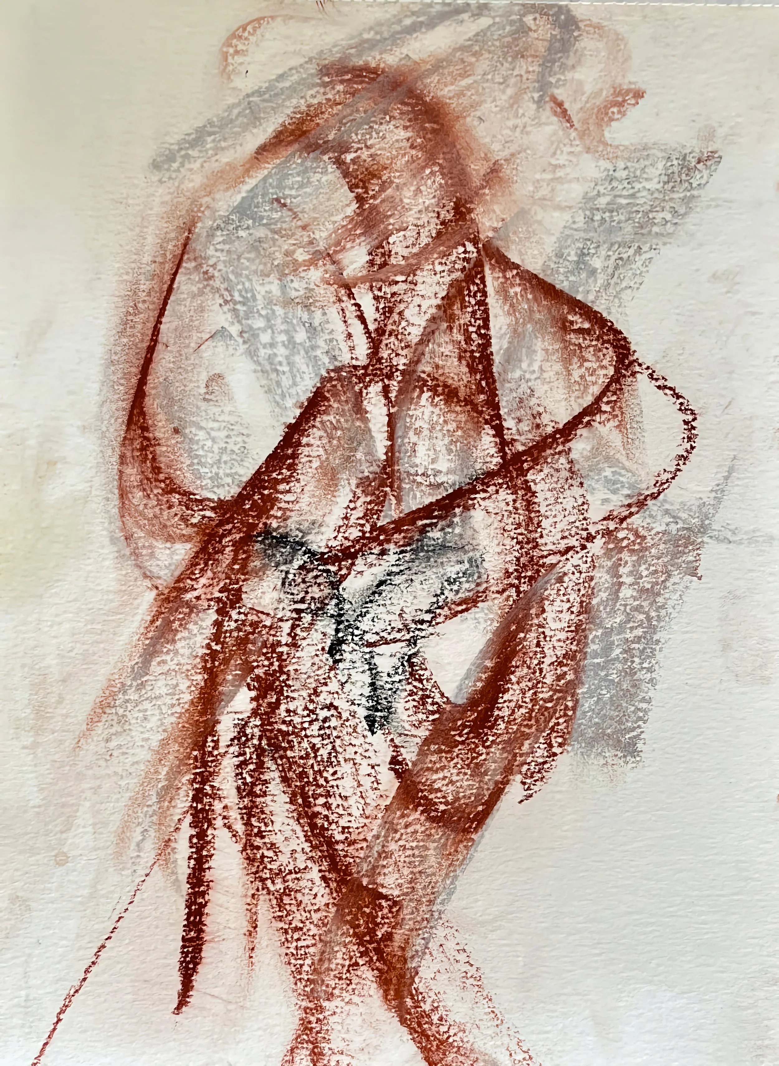 Woman in a Towel on Hydra, charcoal on paper, 29 x 20 cm, 2024