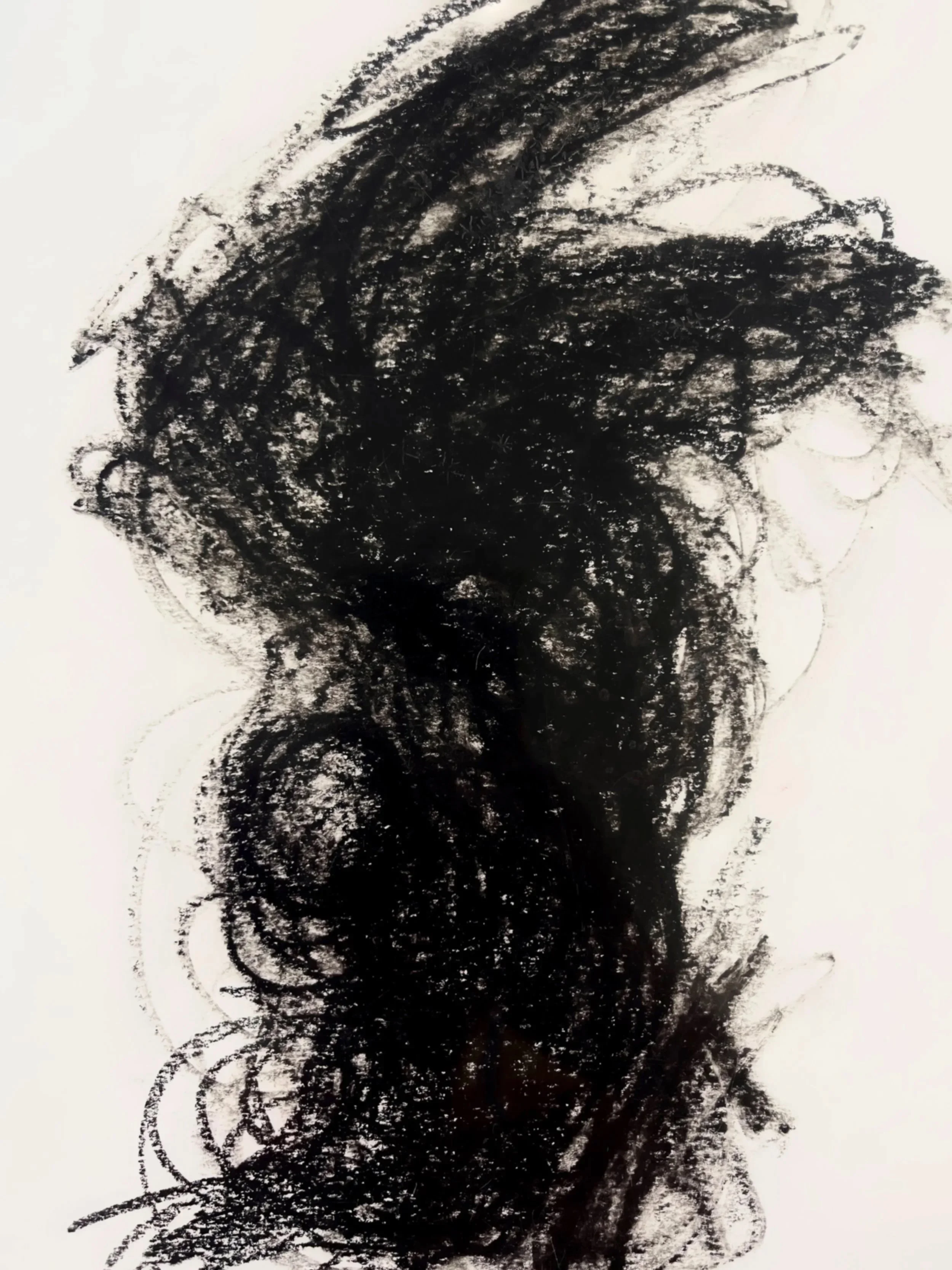 Woman Lying Down, charcoal on paper, 29 x 20 cm, 2025