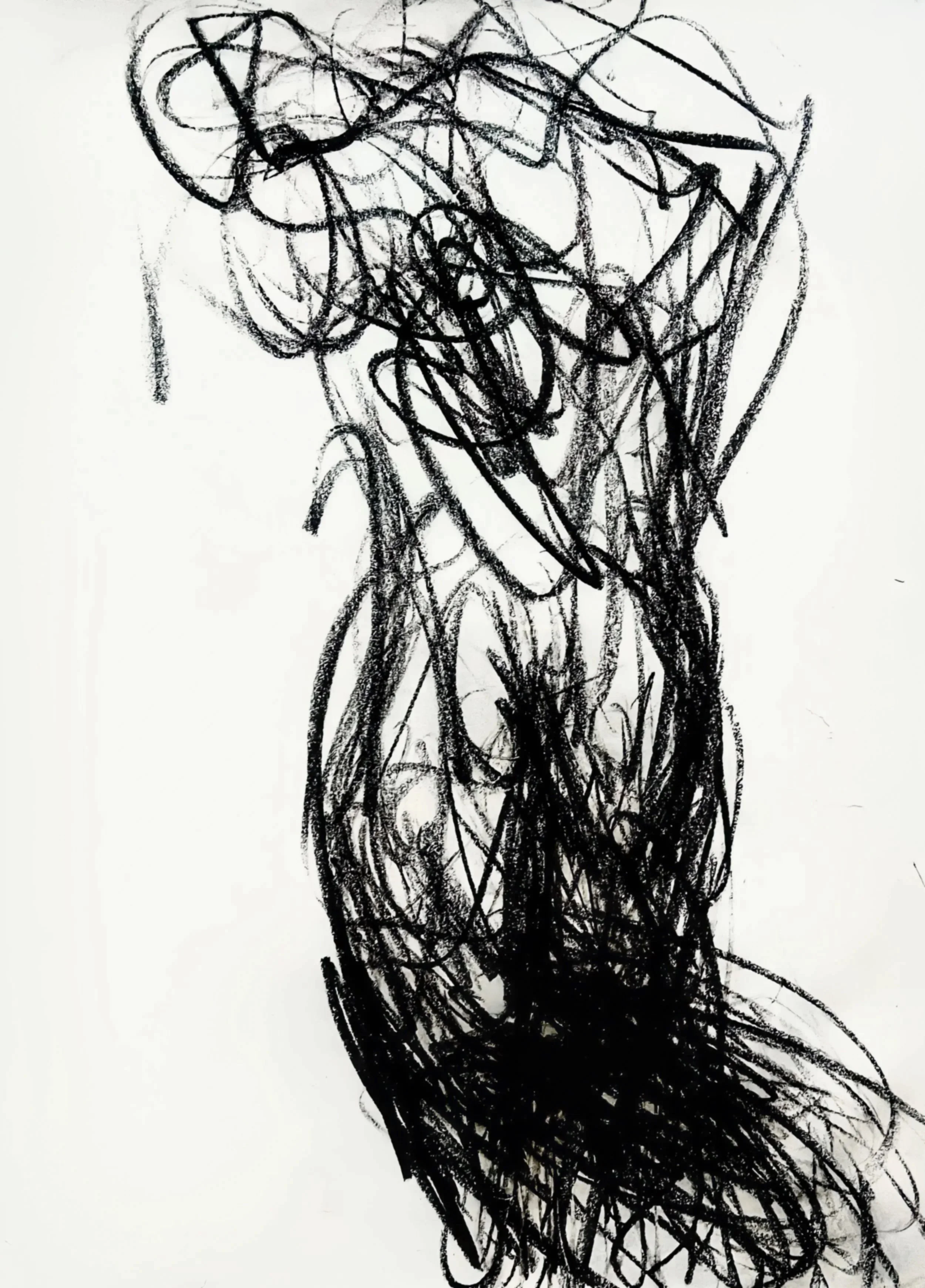 Back, charcoal on paper, 29 x 20 cm, 2024