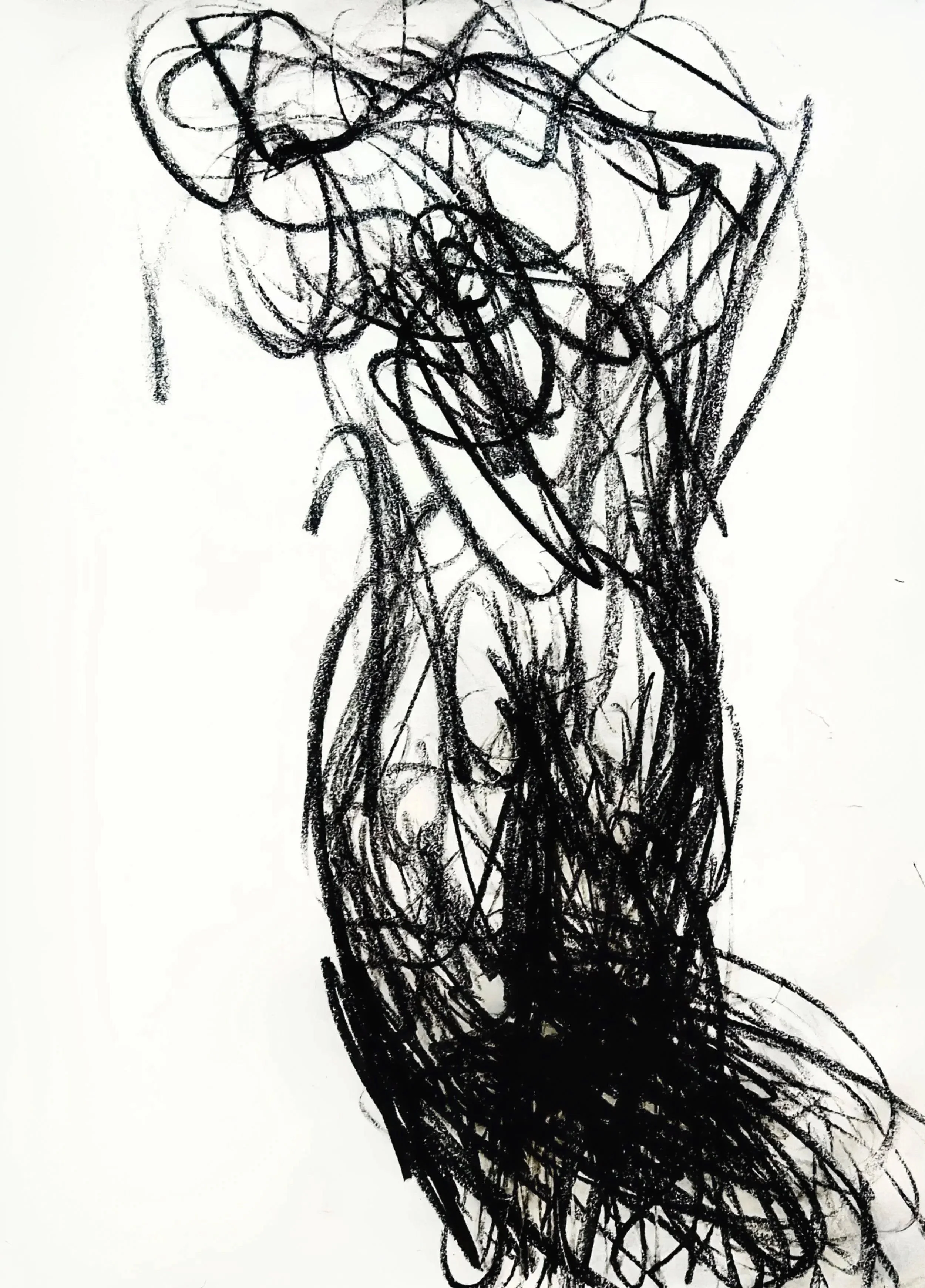 Back, charcoal on paper, 29 x 20 cm, 2024